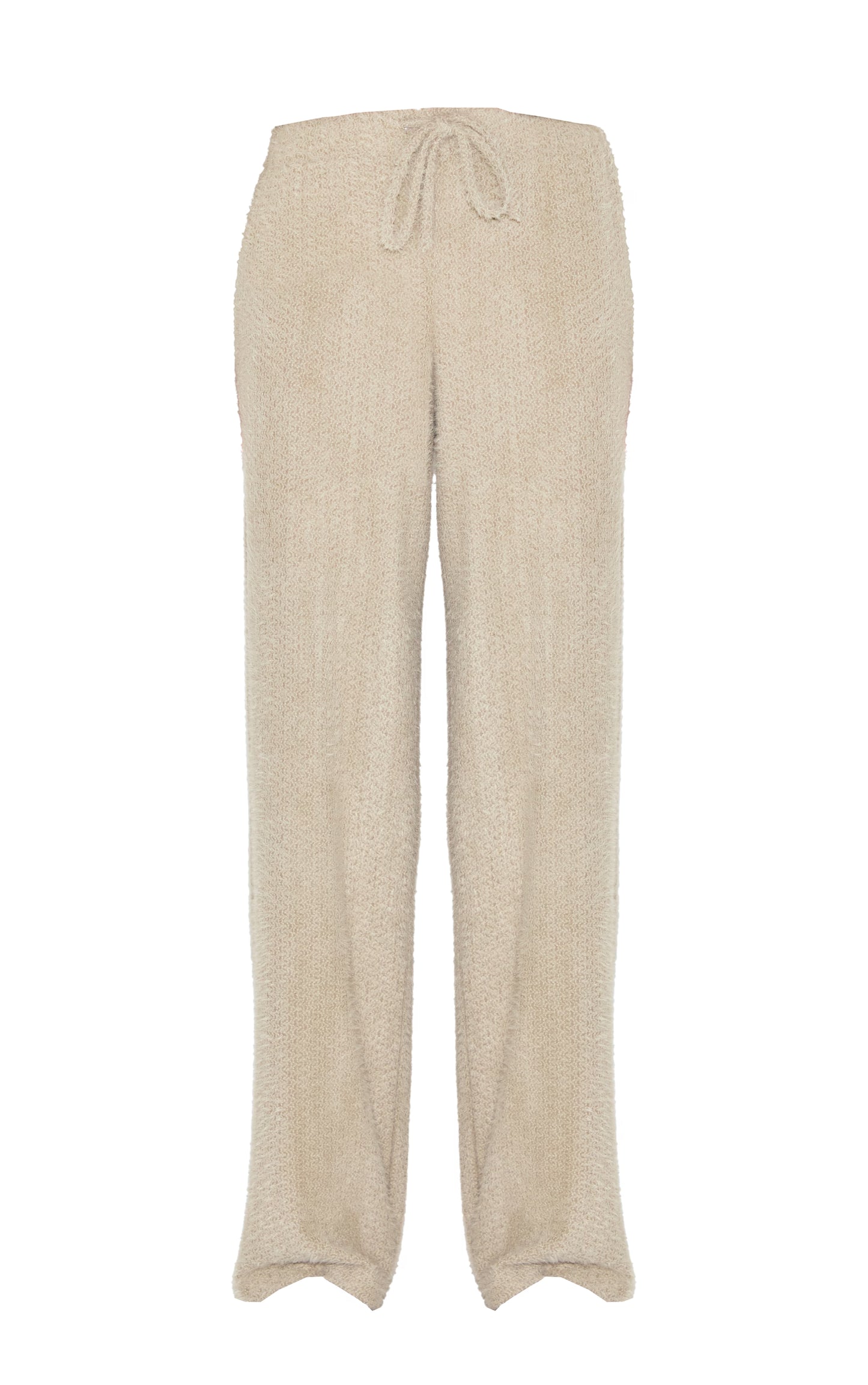Mushroom Textured Wide Leg Drawstring Pants