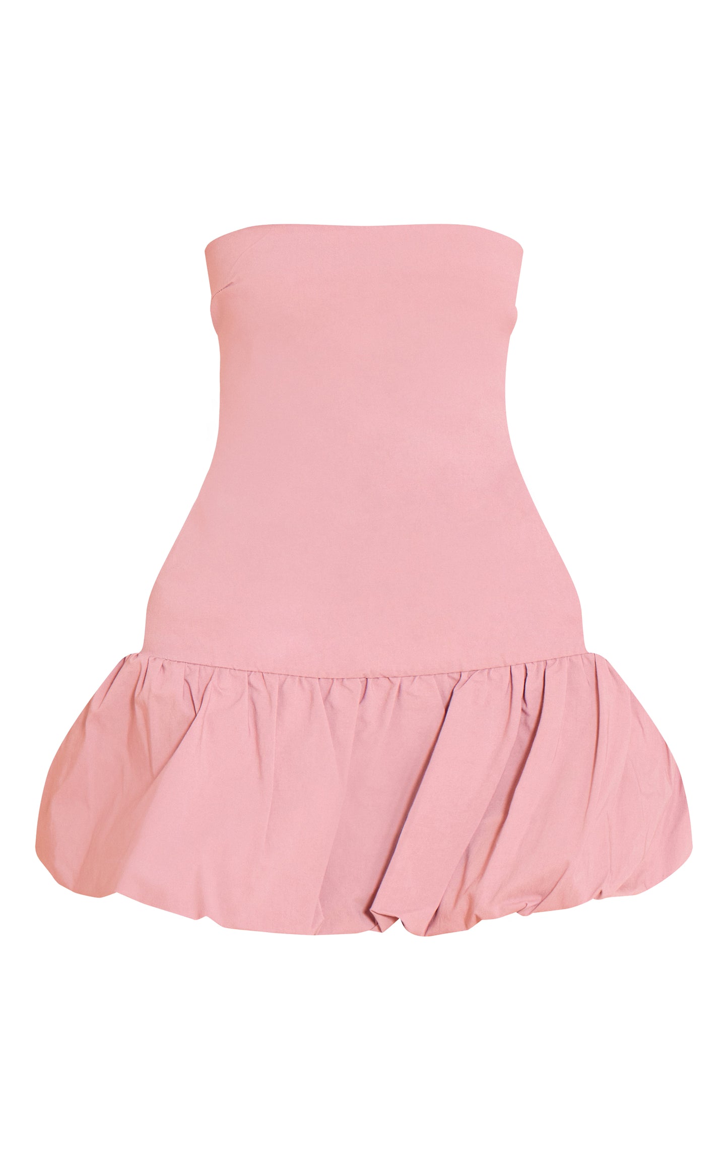 Blush Stretch Woven Bandeau Puffball Dress