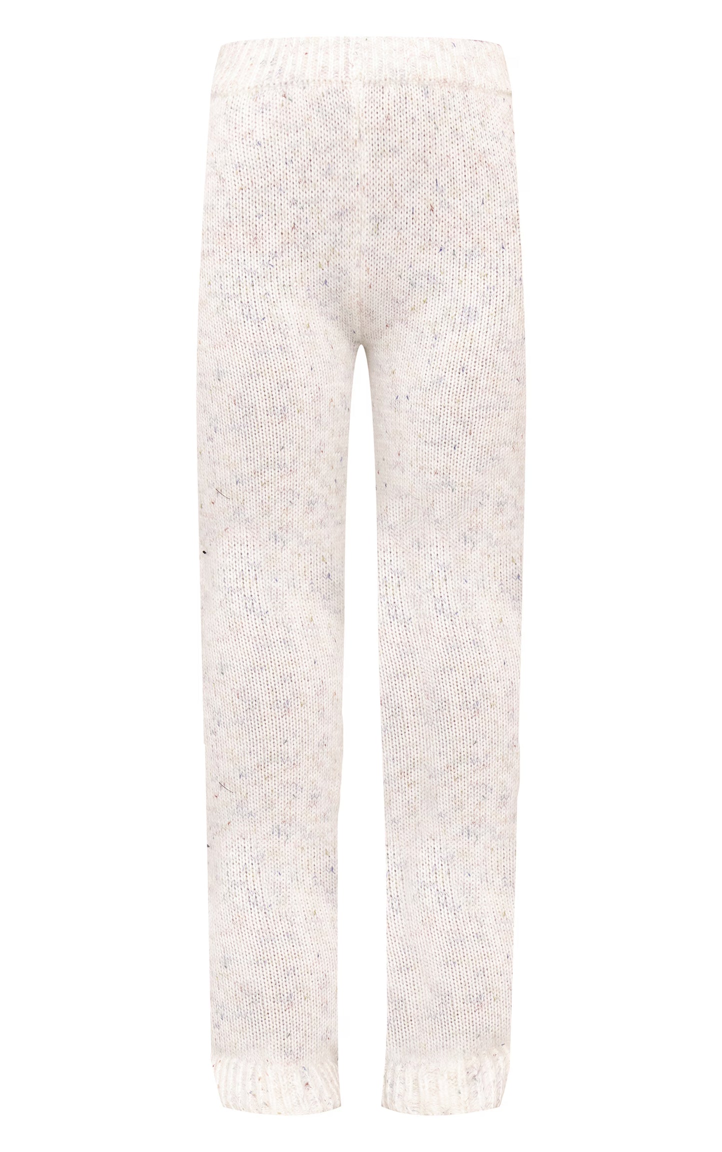 Cream Space Dye Knitted Wide Leg Pants
