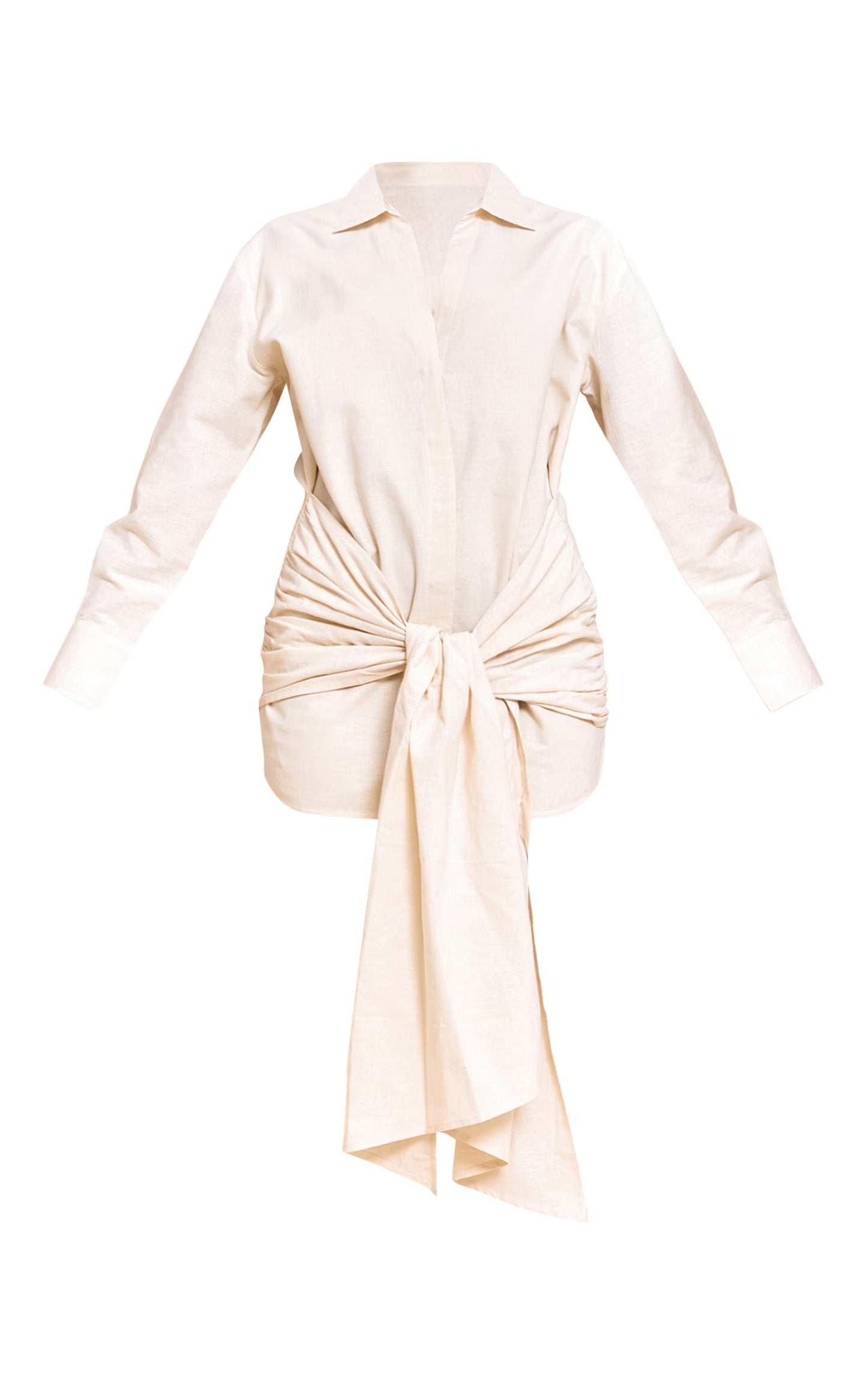 Natural Wrap Detail Shirt Dress