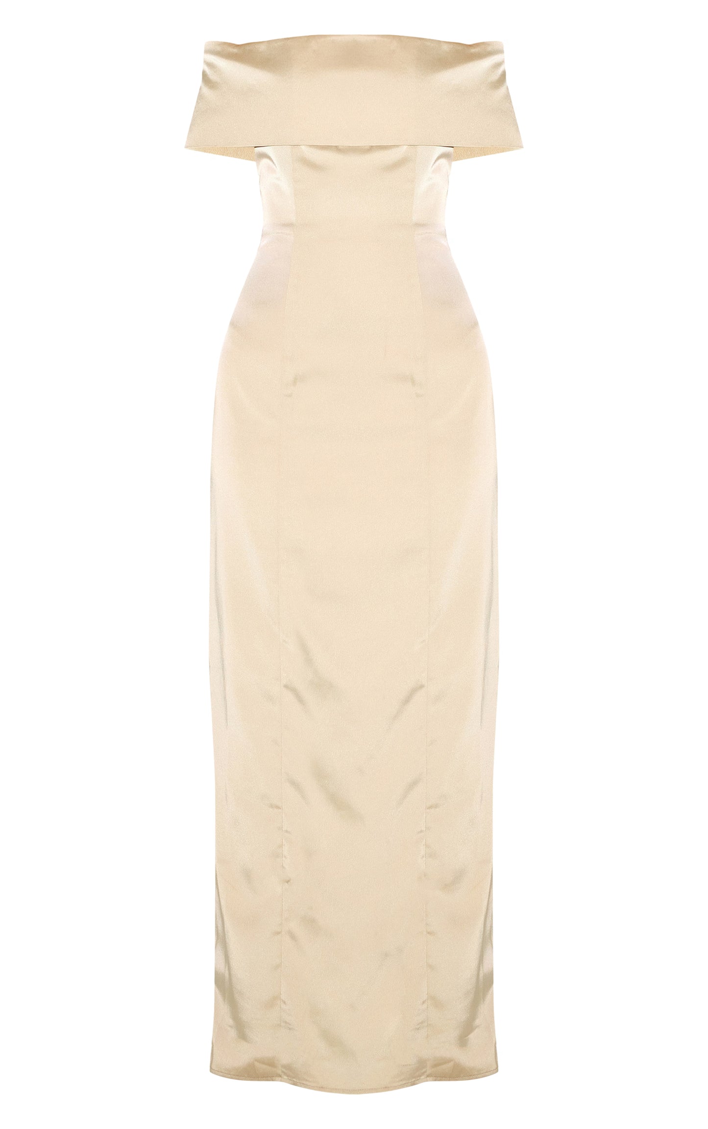 Sage Bridesmaid Bardot Fold Over Sleeveless Maxi Dress