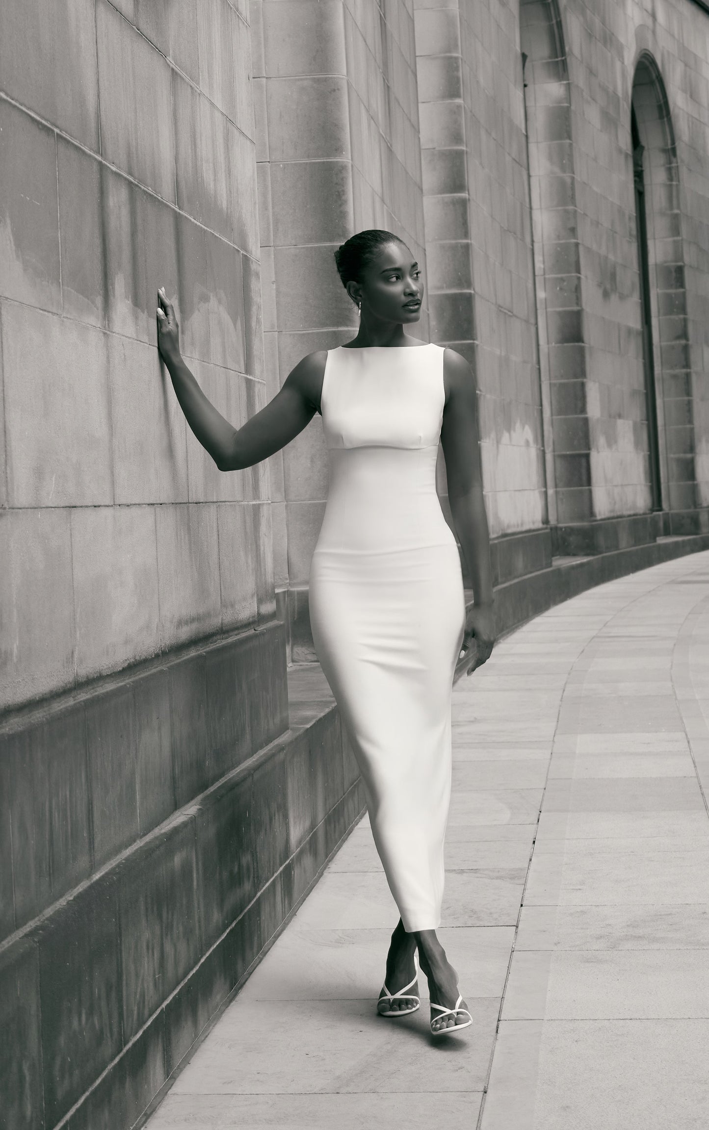 Premium White Scoop Back Maxi Dress
