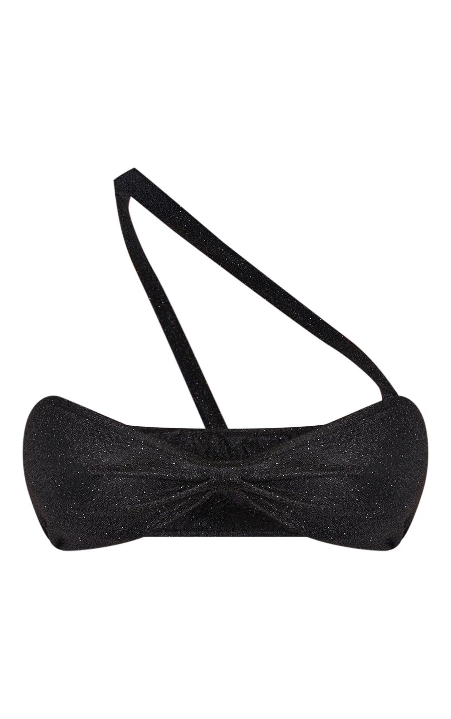 Shape Black Glitter Asymmetric Bralette