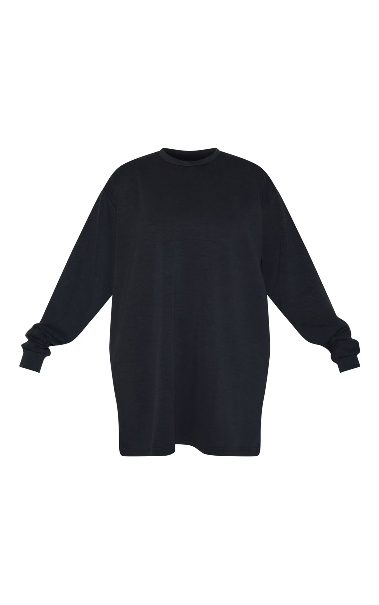 Plus Black Modal Long Sleeve Sweatshirt Dress