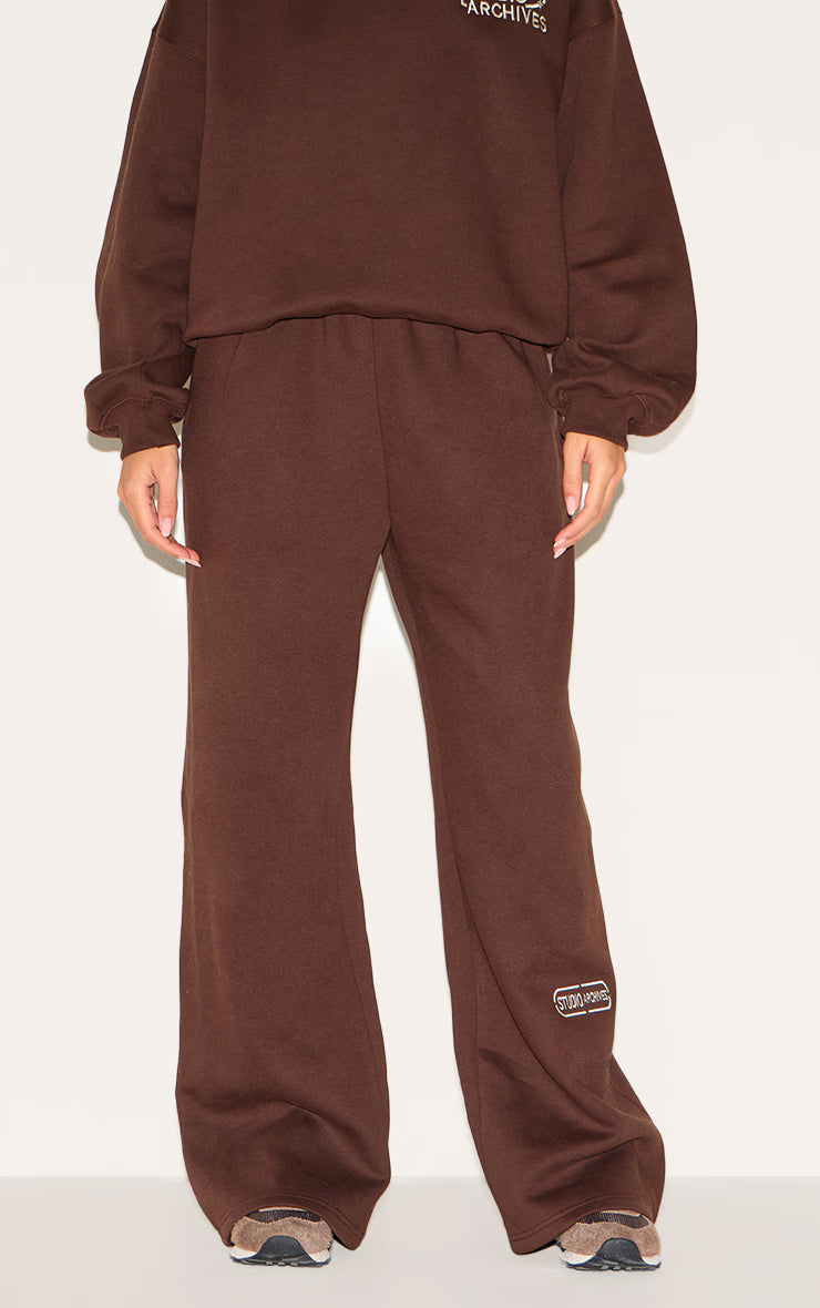 Chocolate Studio Archives Embroidered Thin Waistband Drop Crotch Sweatpants