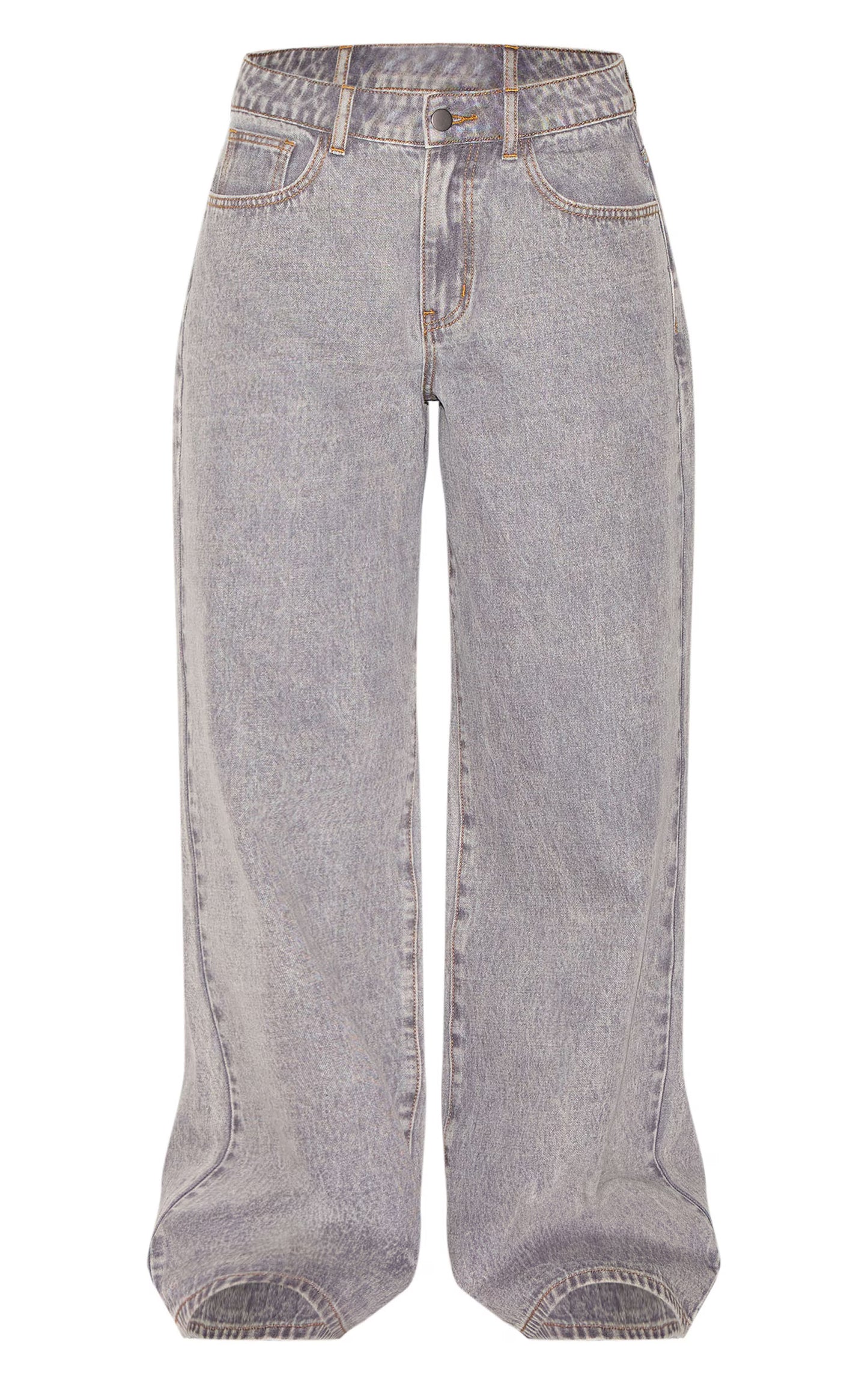Grey Slouchy Wide Leg Style Jean