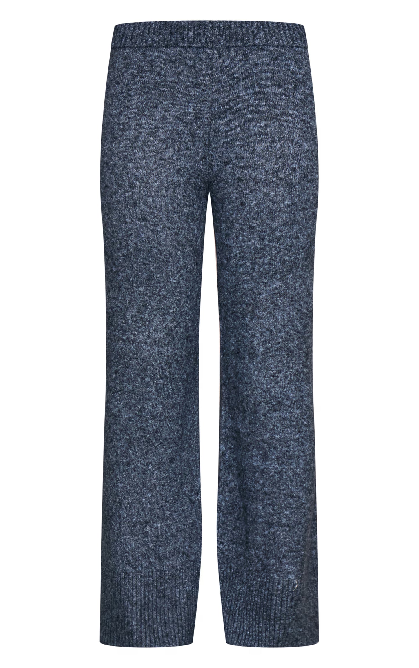Charcoal Blue Luxe Knit Wide Leg Pants