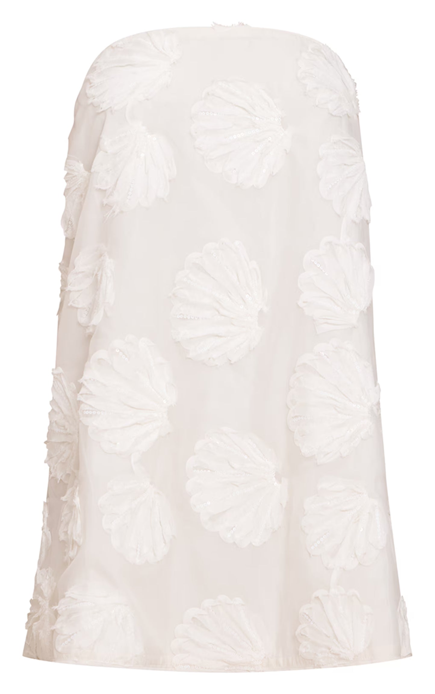 Cream Shell Texture Bandeau Mini Shift Dress