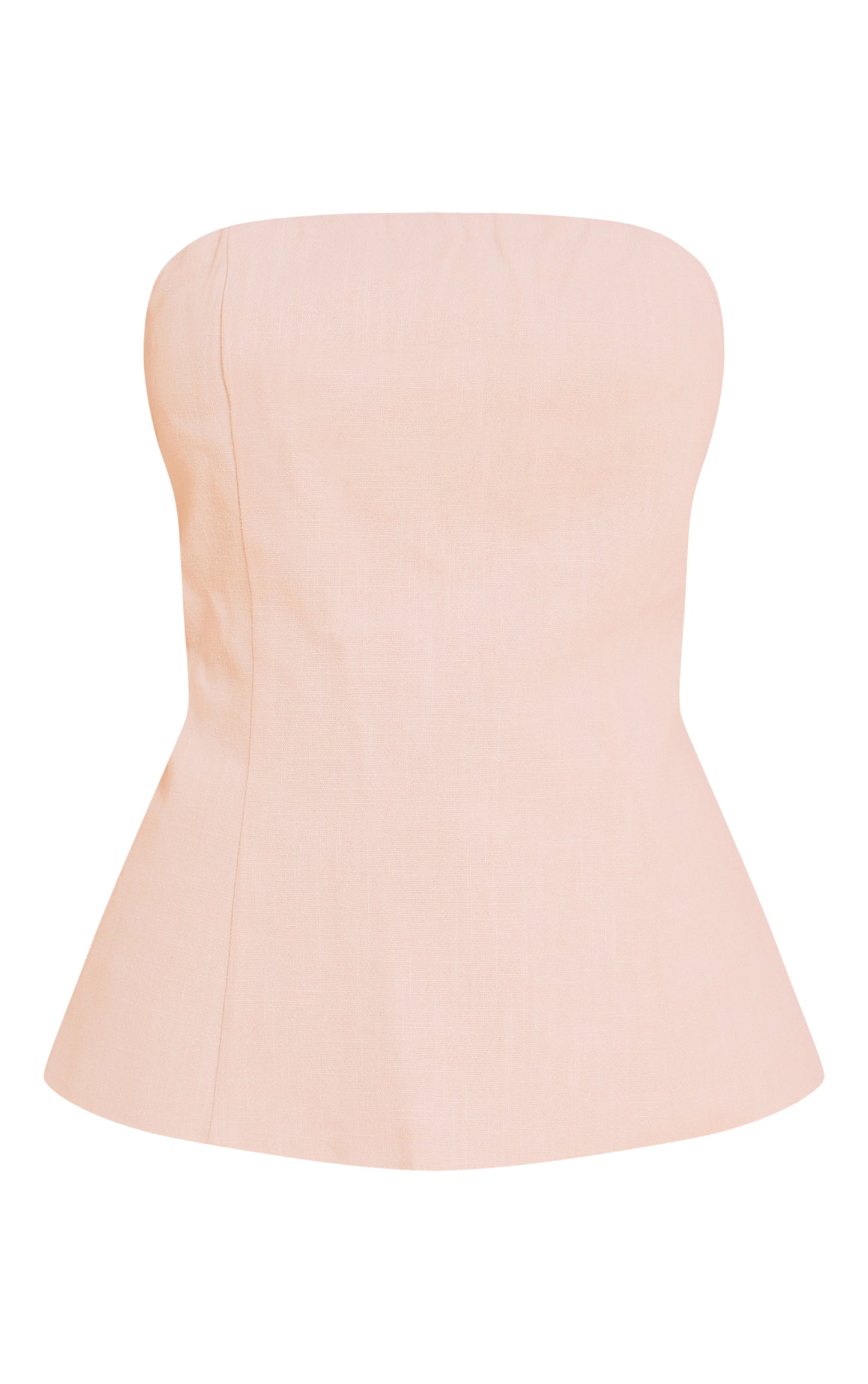 Petite Natural Premium Linen Look Longline Bandeau Top