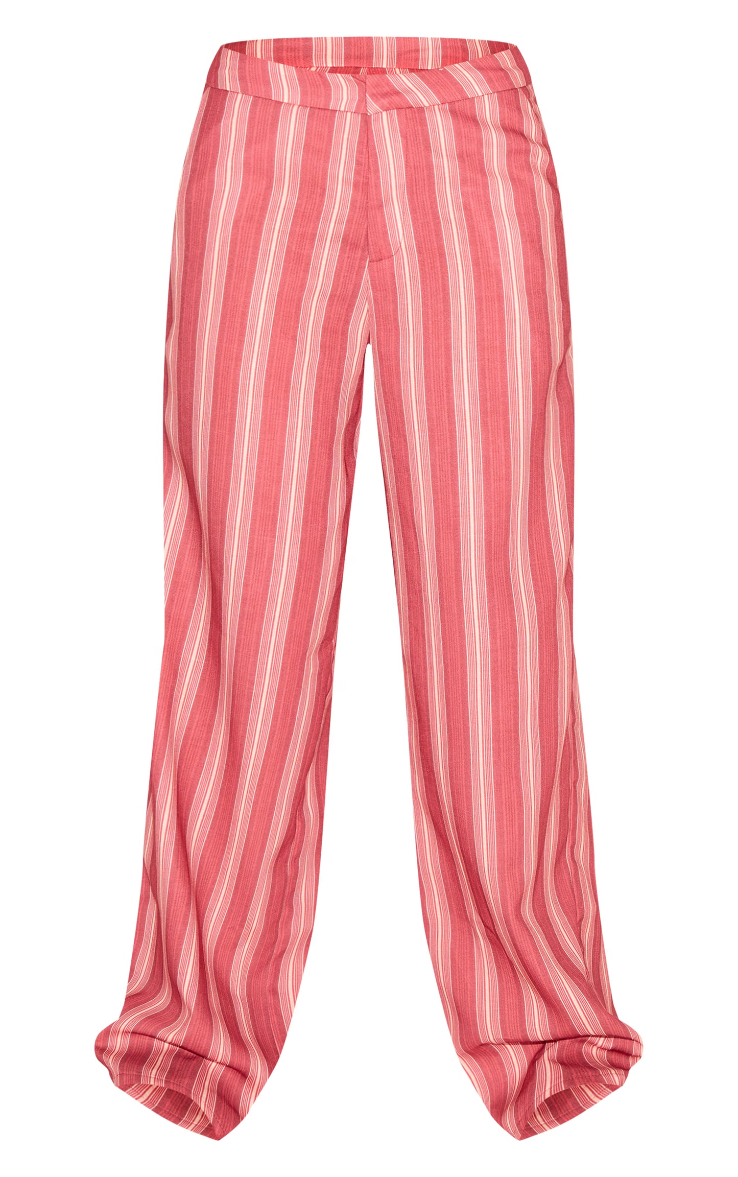 Red Pinstriped Wide Leg Pants