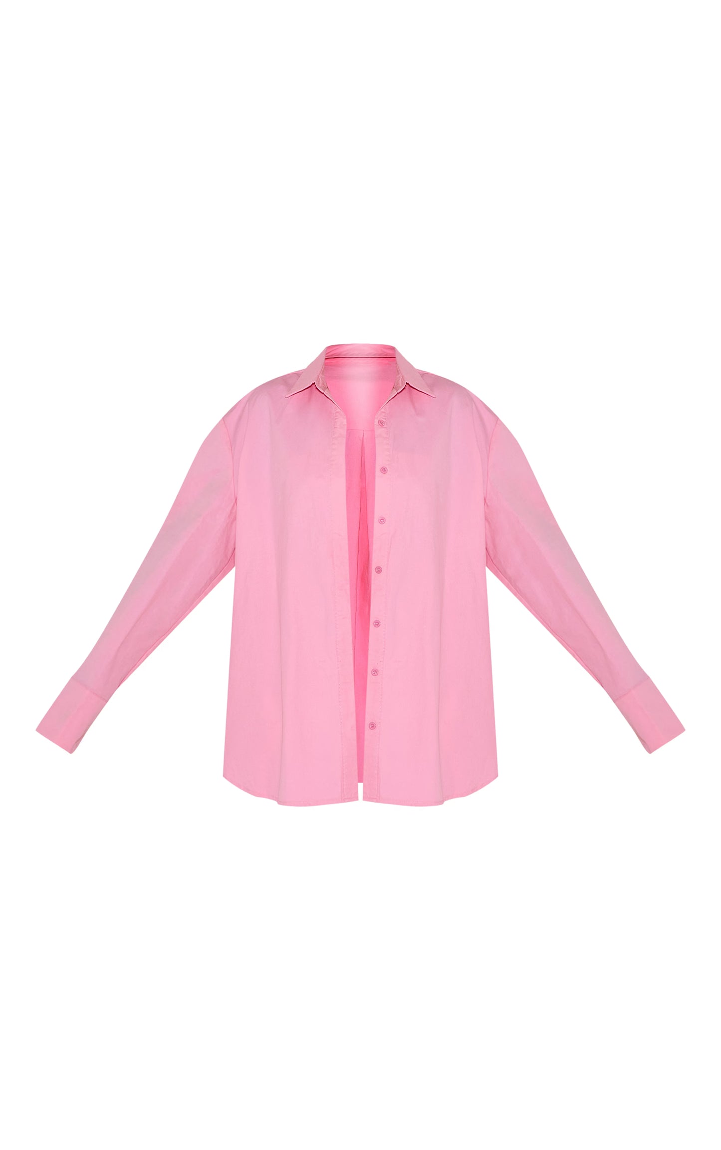 Baby Pink Cotton Oversized Cuff Shirt