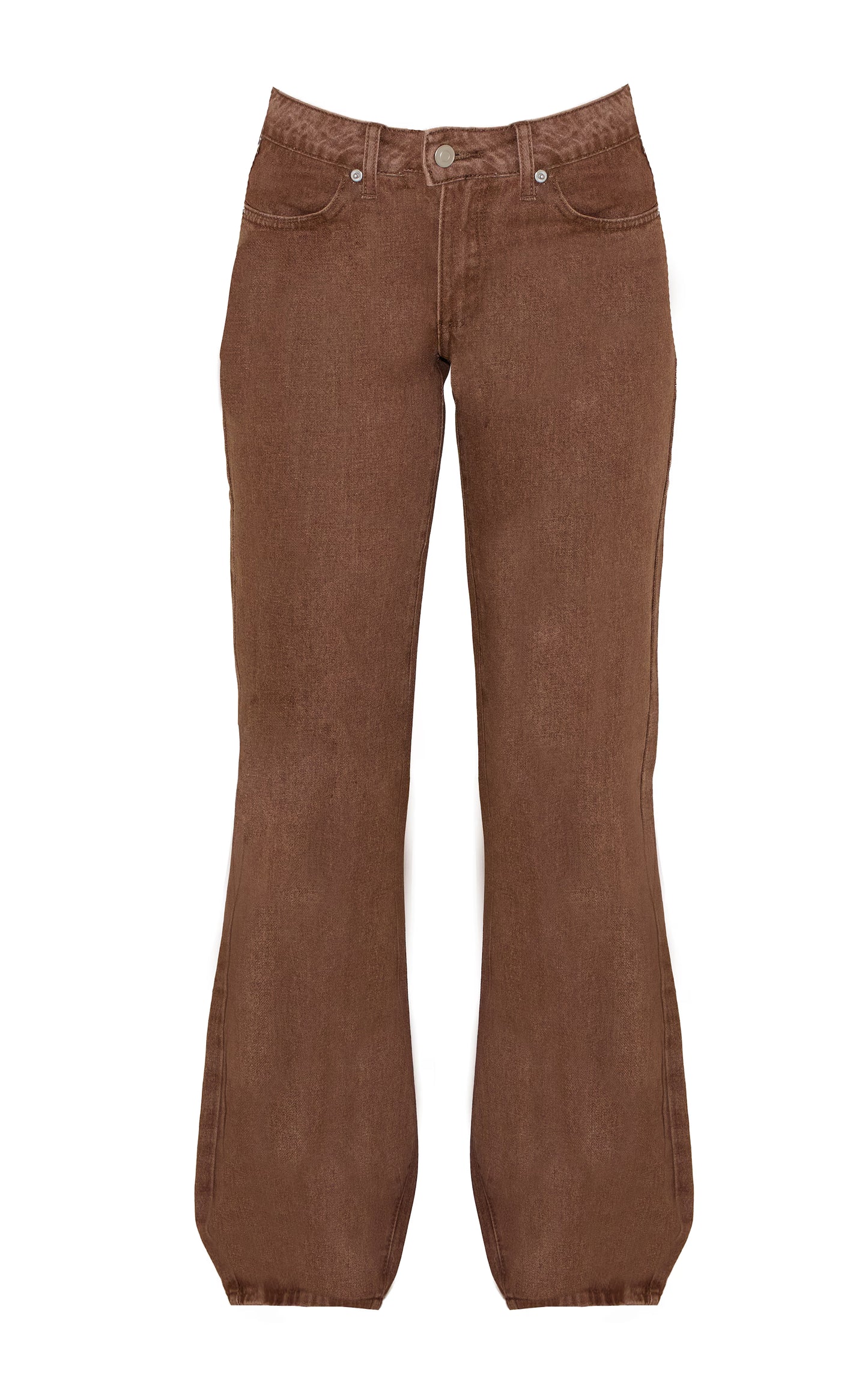 Sand Mid Waist Straight Leg Jeans