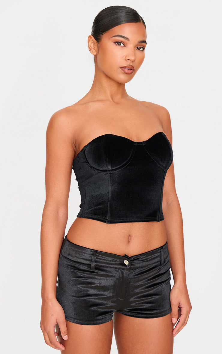 Black Velvet Micro Shorts