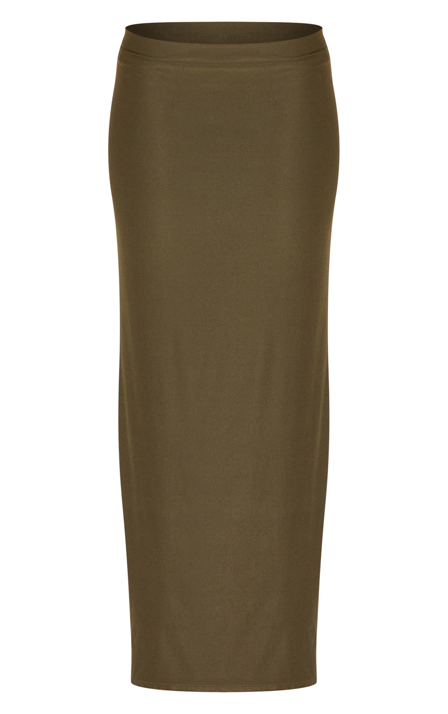 Khaki Soft Touch Low Rise Maxi Skirt