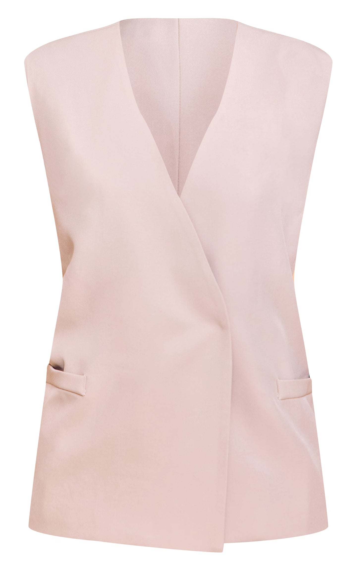 Clay Woven Collarless Pad Vest