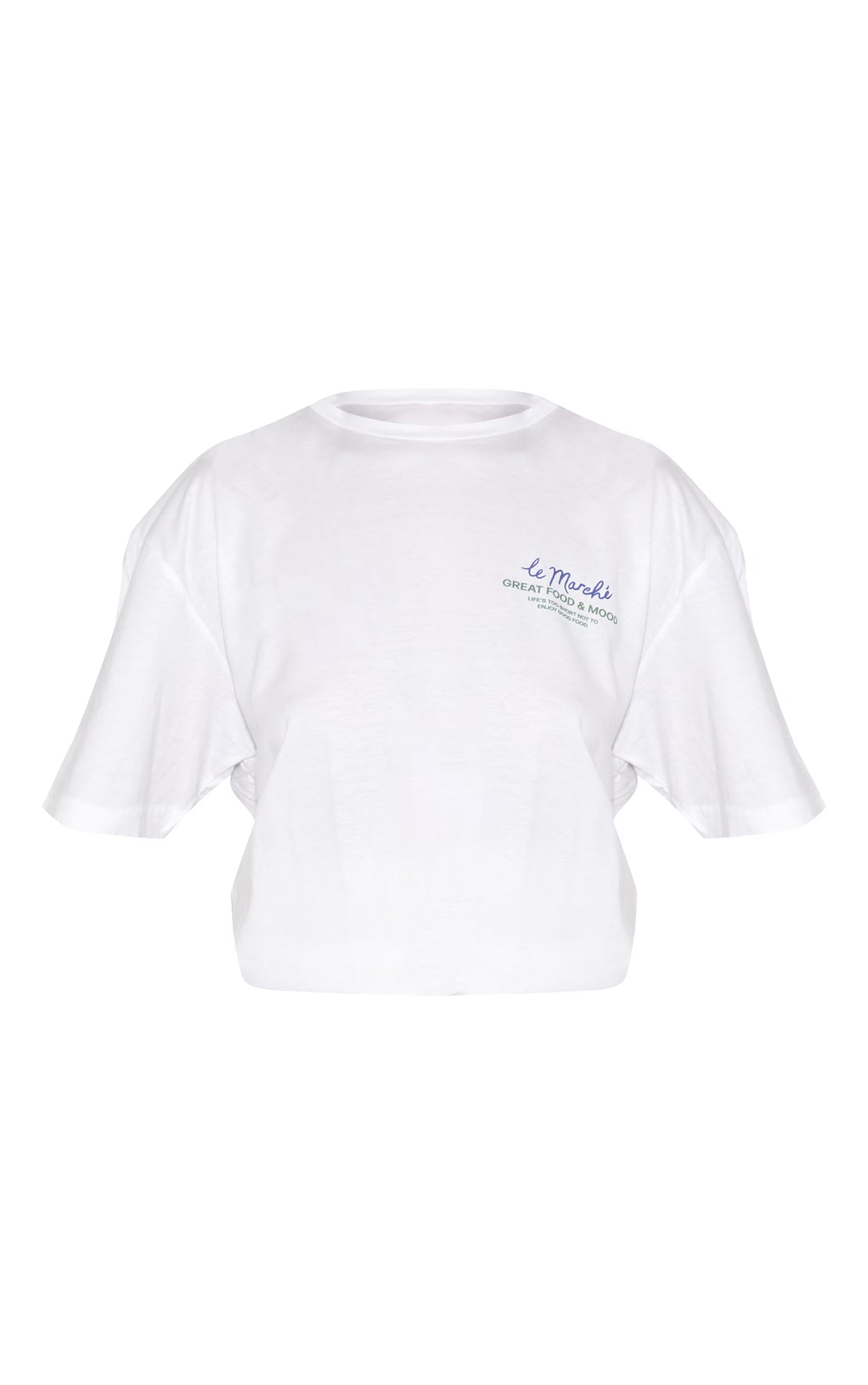 White Food Market Graphic Oversized T-shirt