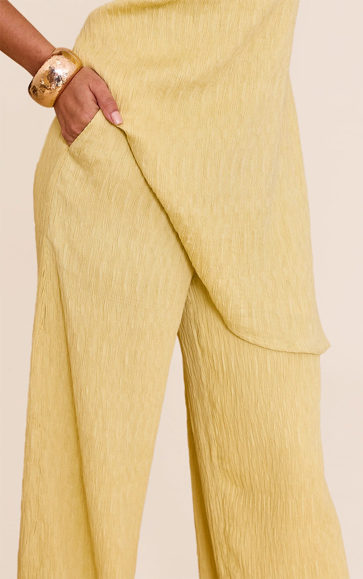 Lemon Textured Wide Leg Pant