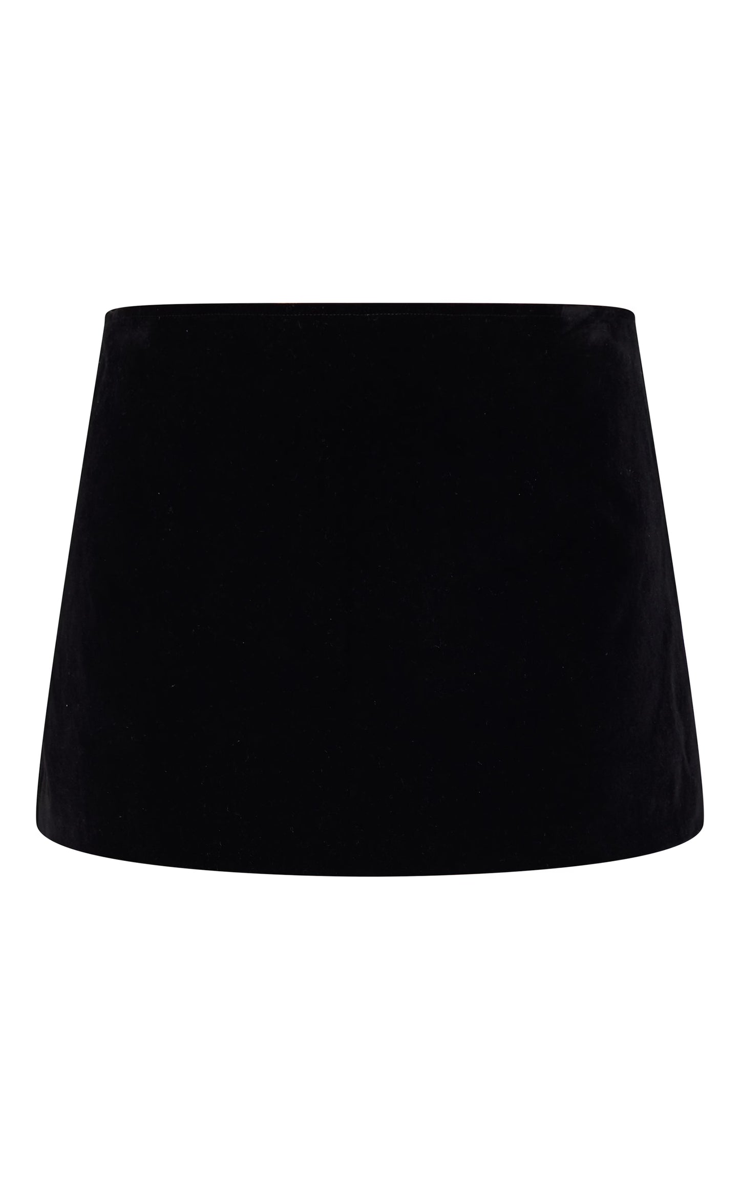 Black Velvet Satin Trim A Line Mini Skirt