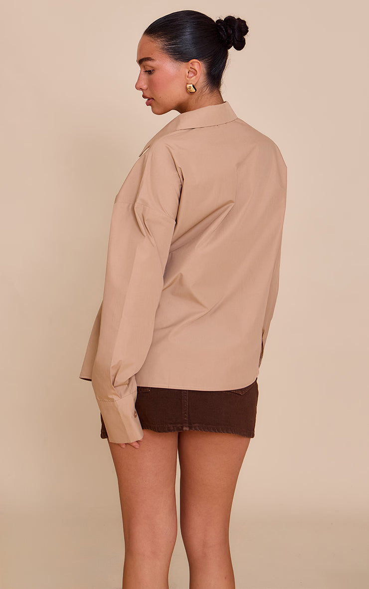 Sand Asymmetric Drape Shirt