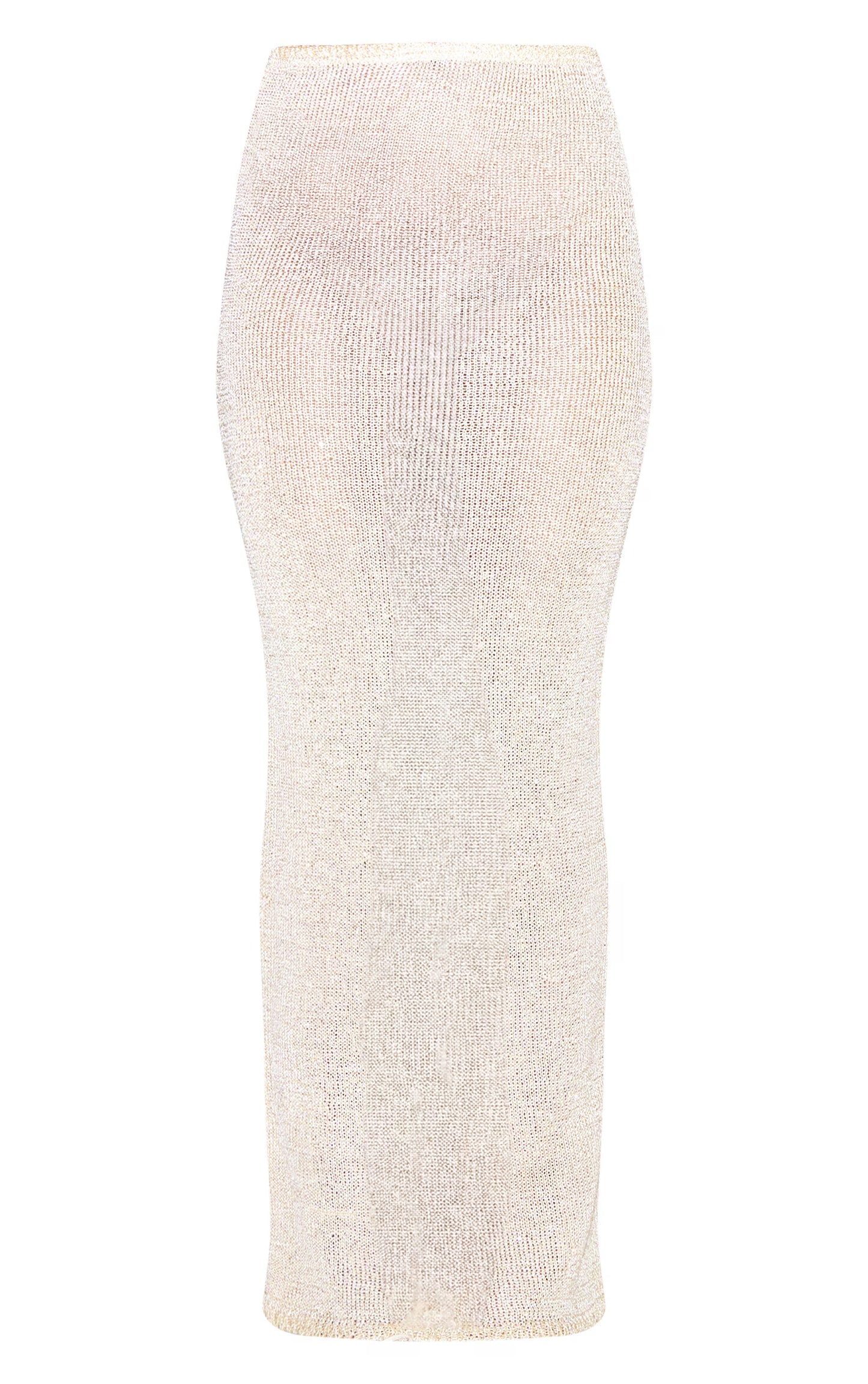 Yellow Sequin Knitted Maxi Skirt
