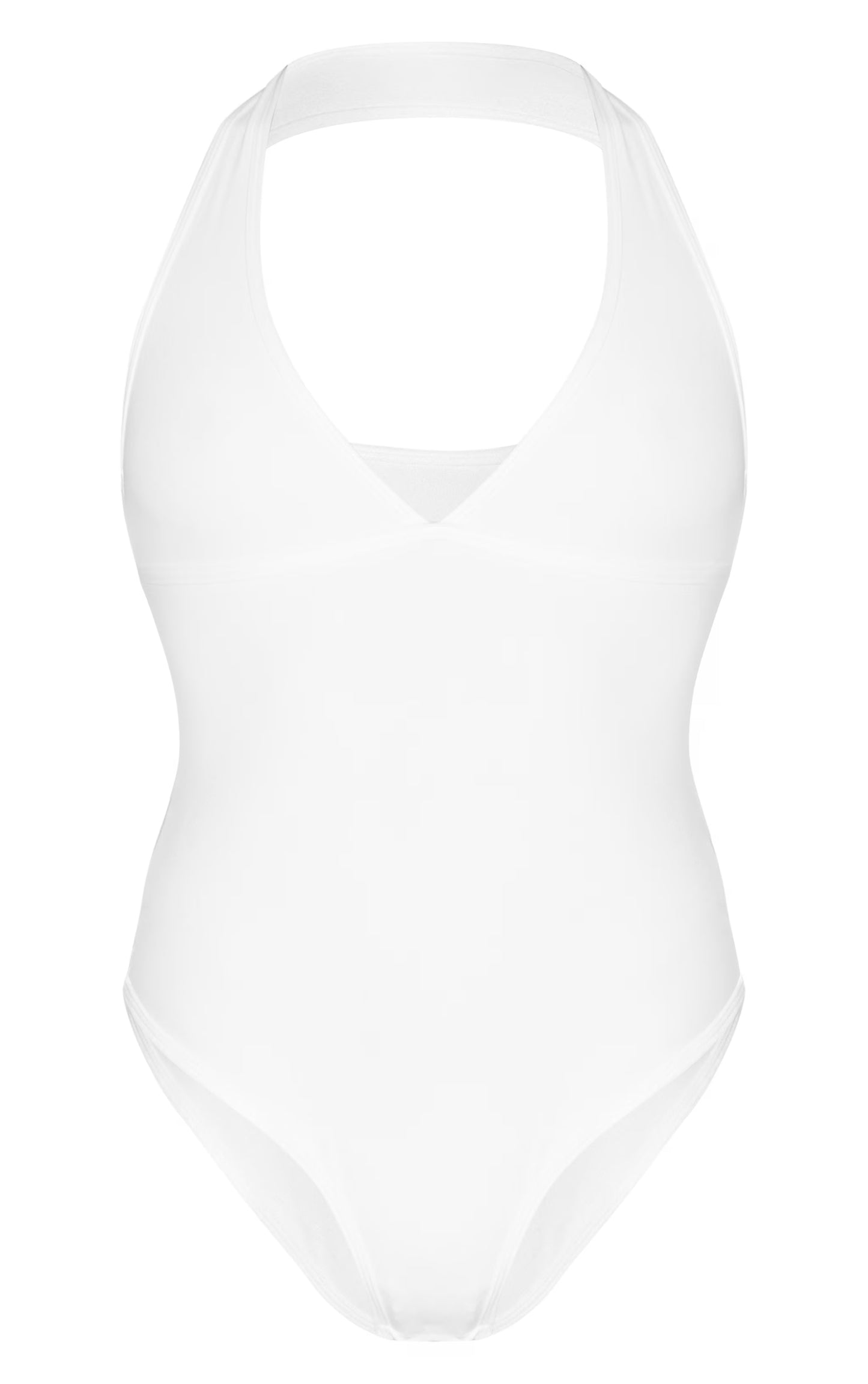 White Contour Halterneck Bodysuit