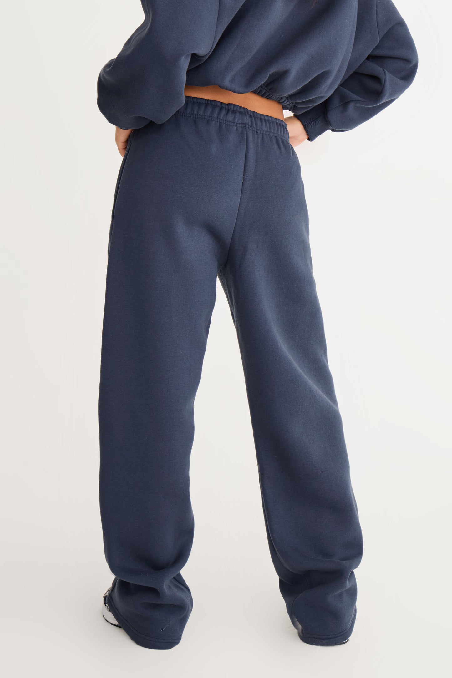 Navy Drawcord Hem Oversized Sweatpants