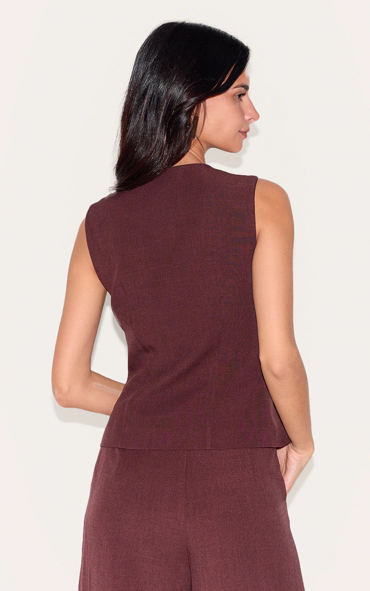 Wine Tailored Woven Vest