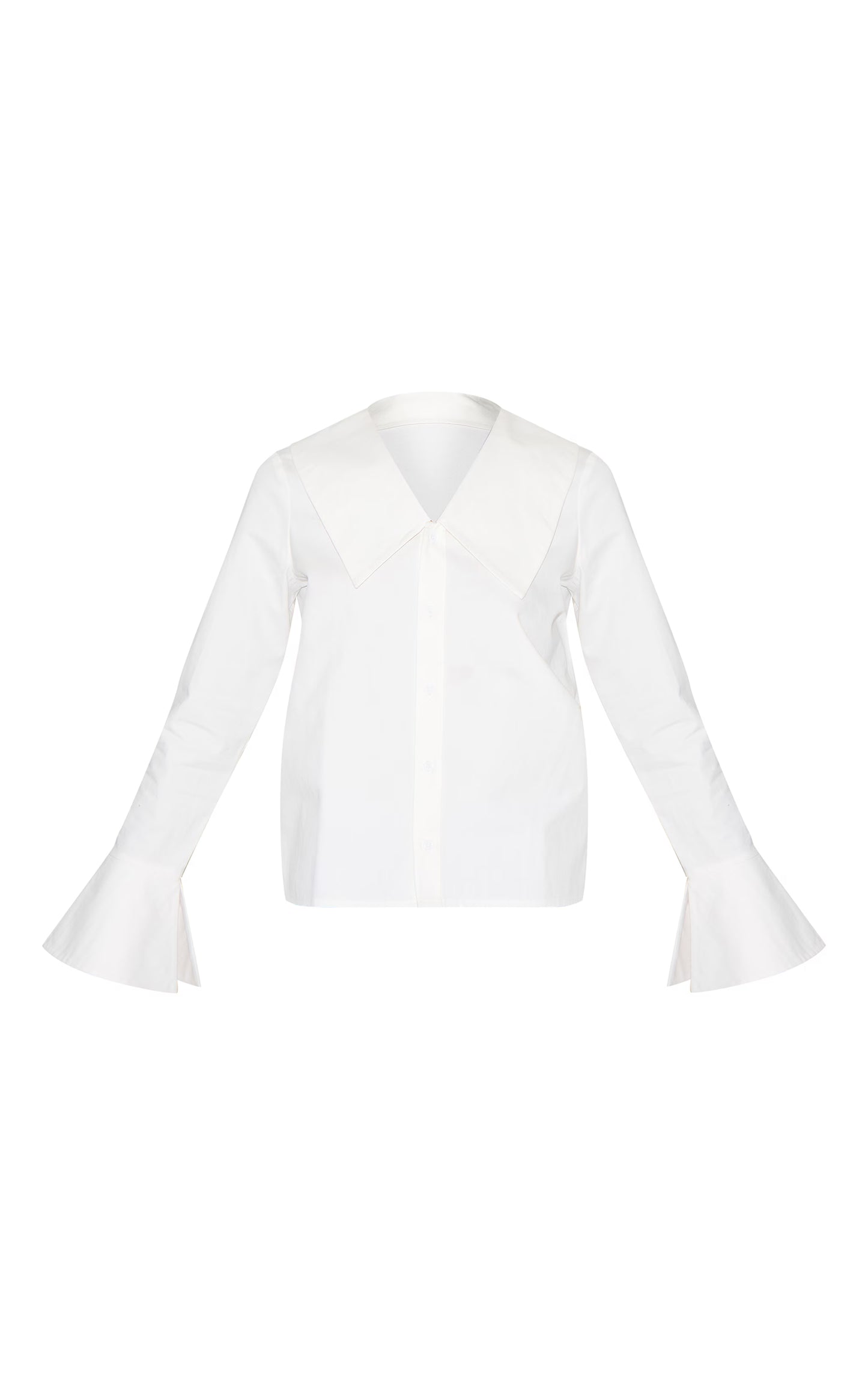 White Large Collar Shirt