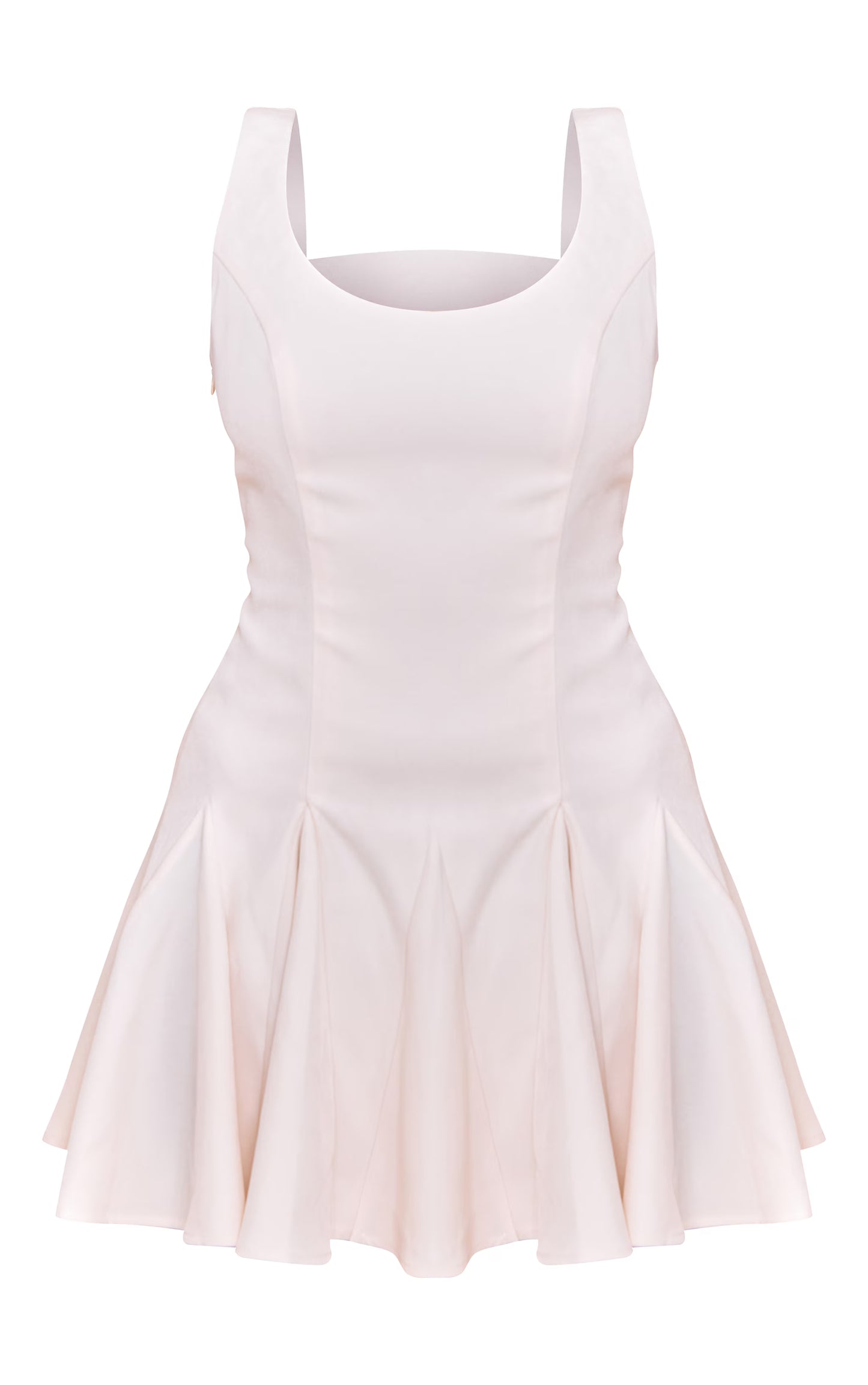 Cream Woven Godet Detail Shift Dress