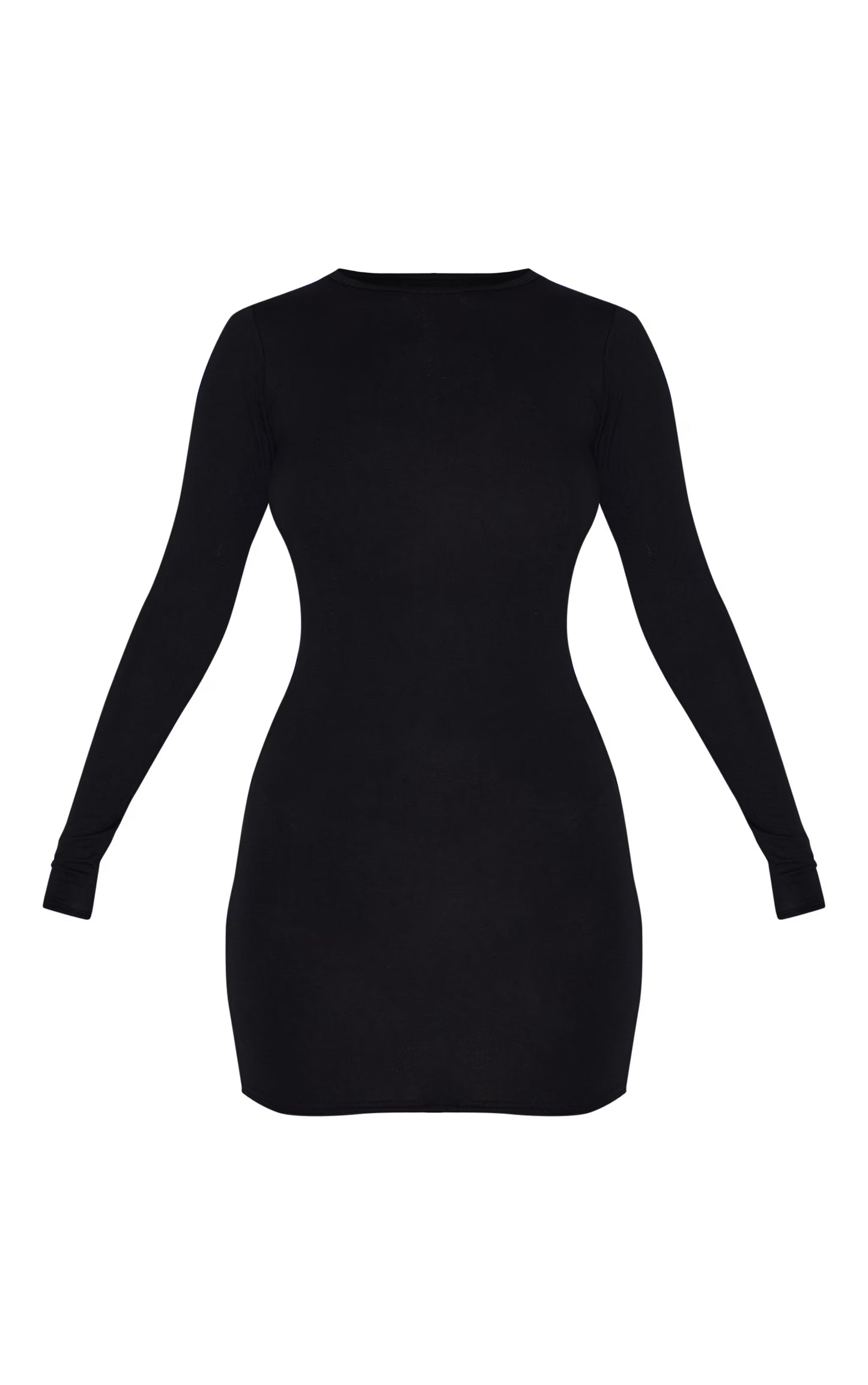 Basic Black Jersey Long Sleeve Bodycon Dress