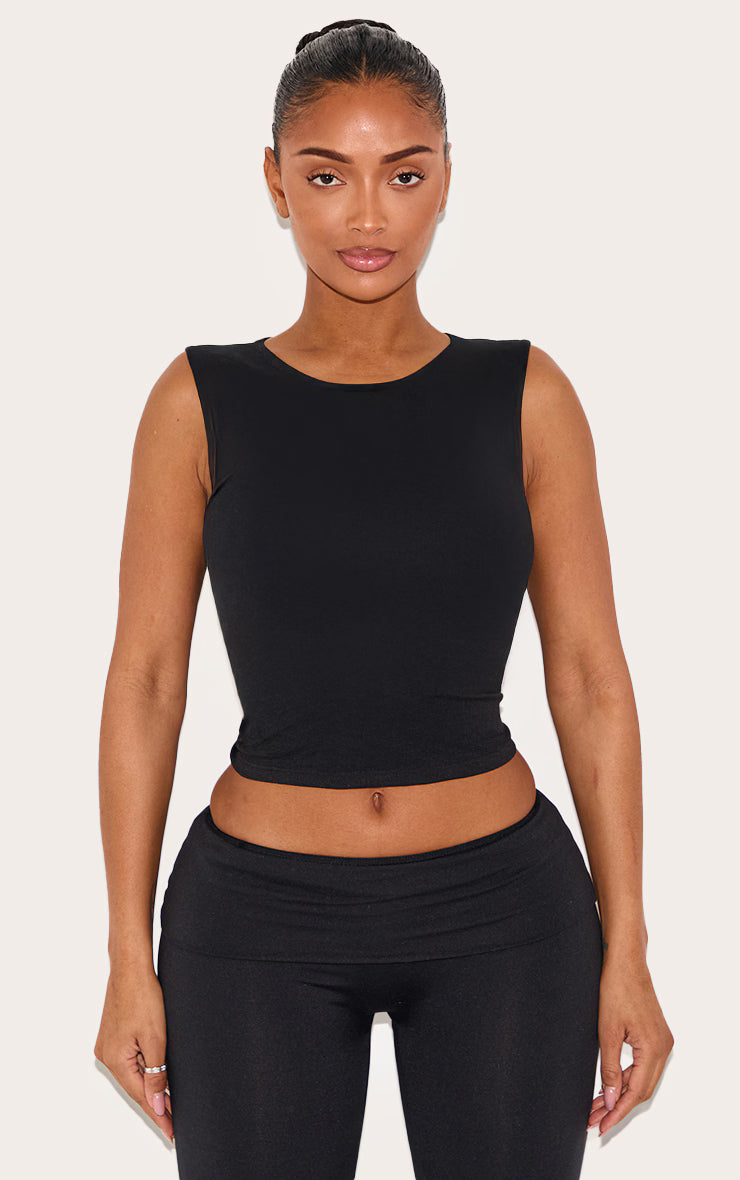 Shape Black Sculpted Longline Racer Top