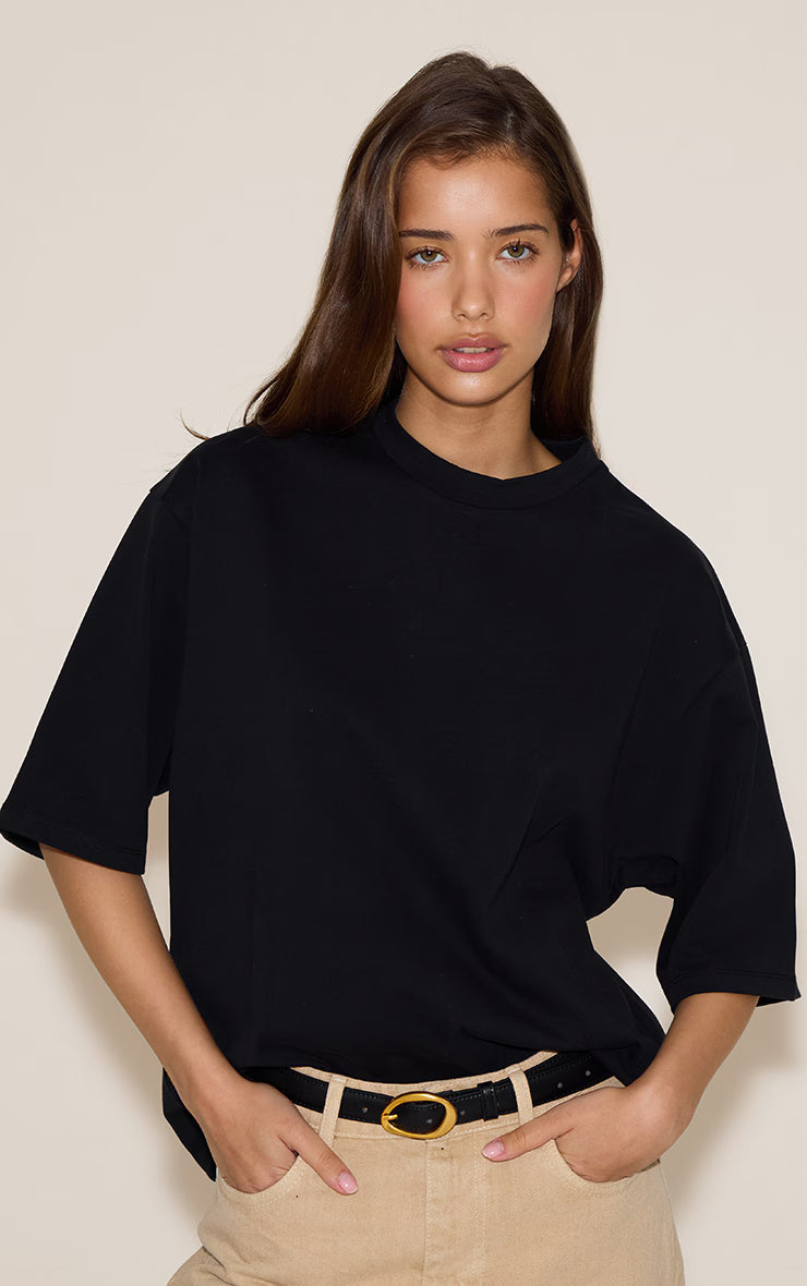 Black Oversized Boxy T Shirt