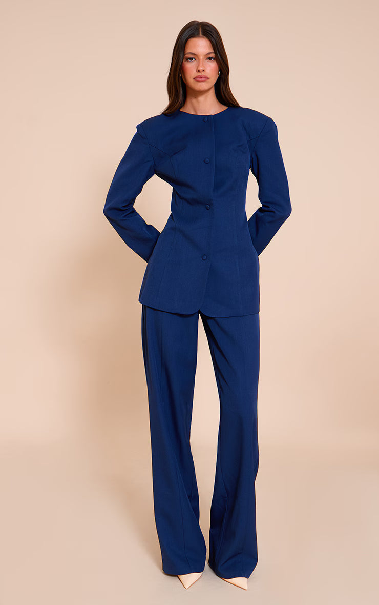 Navy Tailored Fitted Blazer