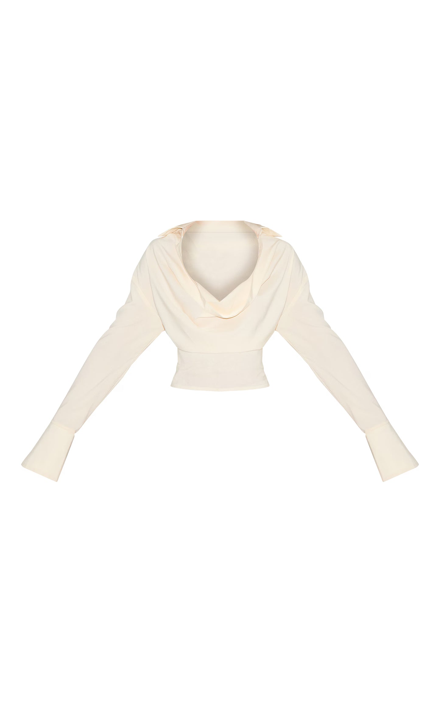 Almond Chiffon Cowl Neck Blouse