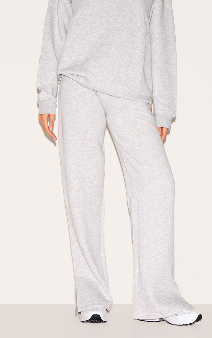 Ash Grey Flared Split Hem Sweatpants