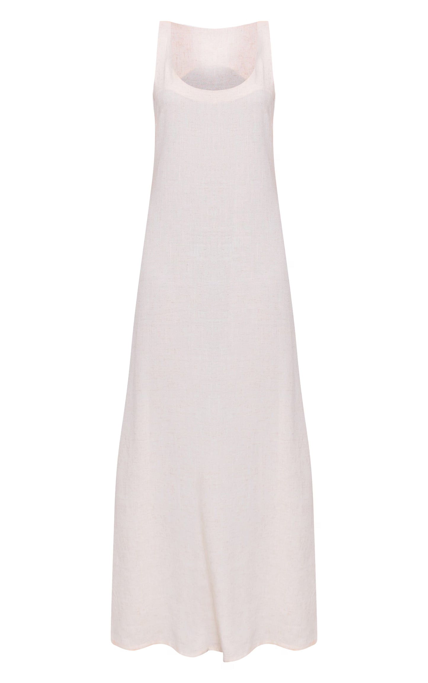 Natural Textured Scoop Neck Maxi Dress