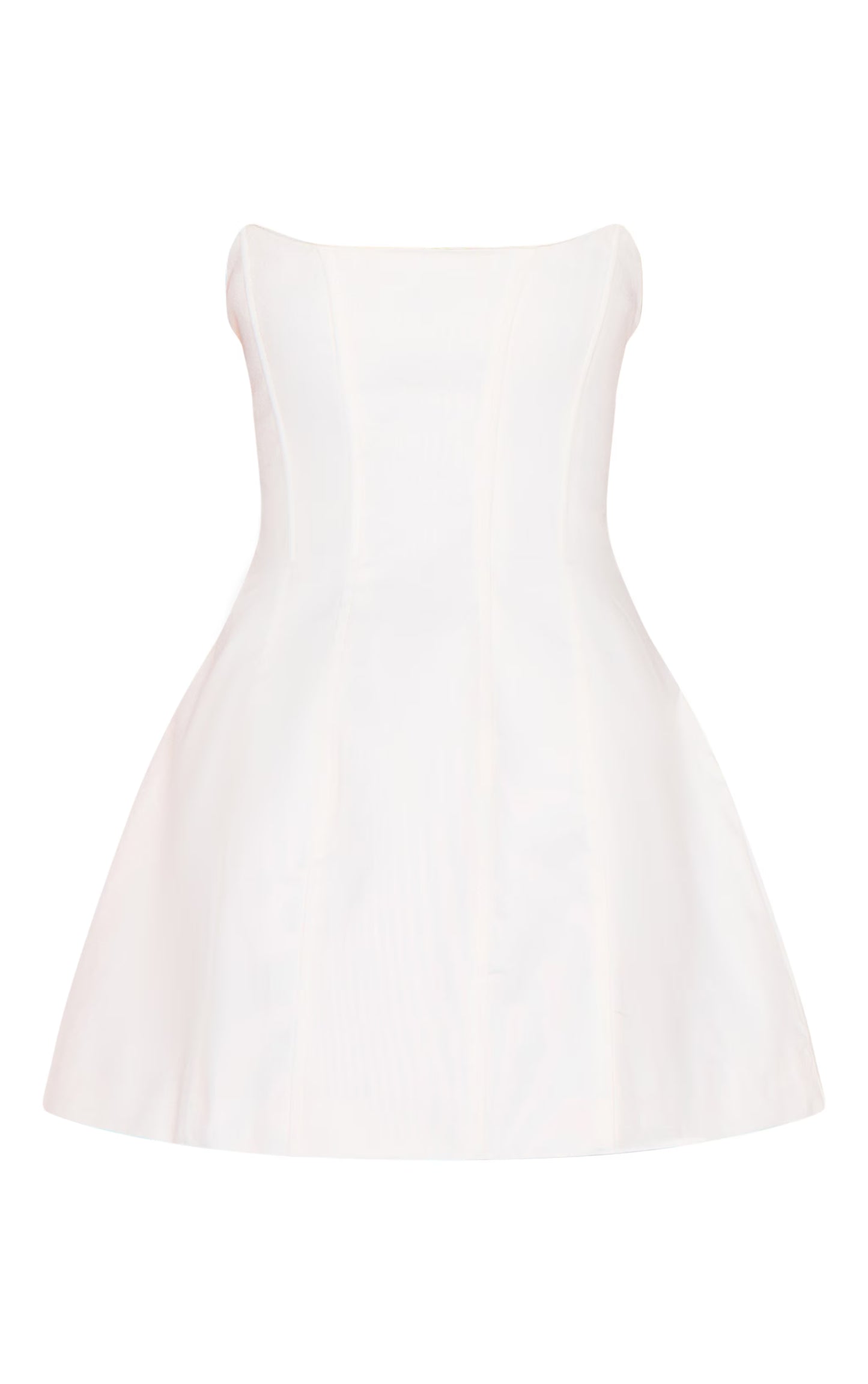 Premium White Woven Boned Bandeau Detail Shift Dress