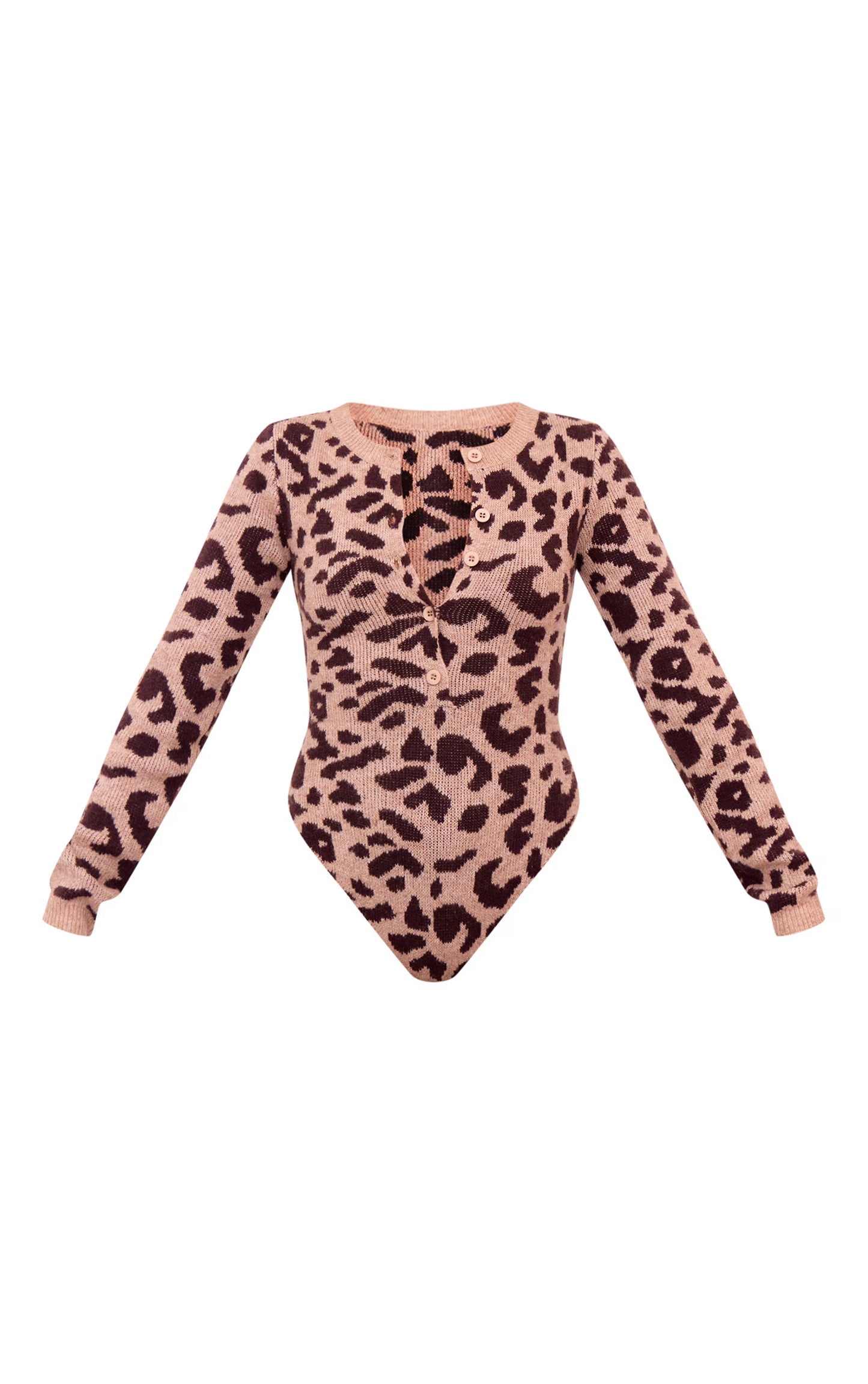 Leopard Soft Knit Button Up Bodysuit
