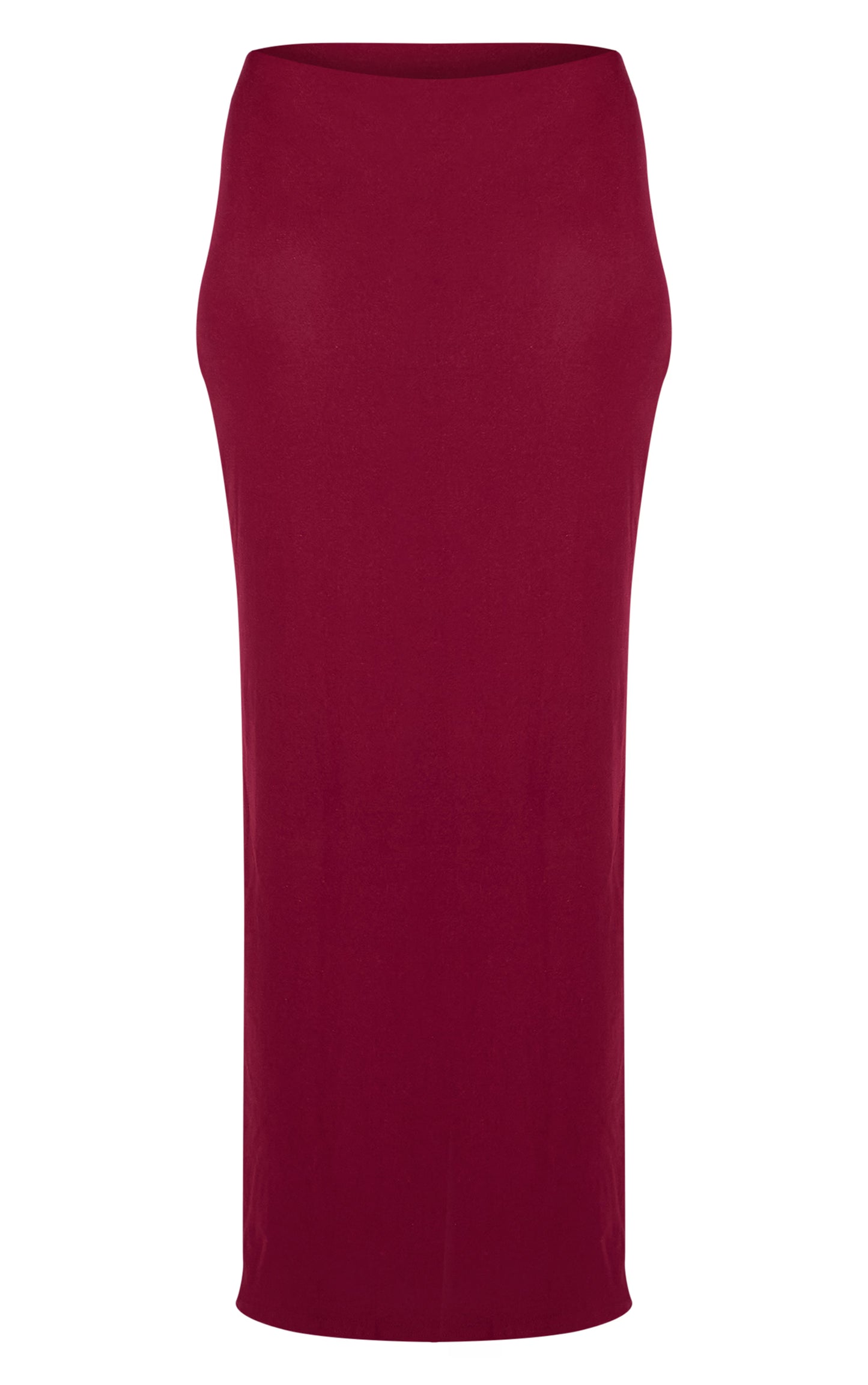 Burgundy Soft Touch Mid Rise Maxi Skirt