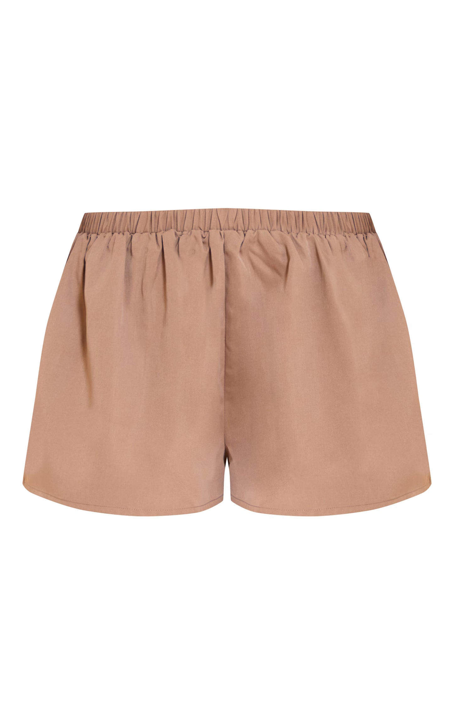 Taupe Woven Floaty Mid Rise Shorts