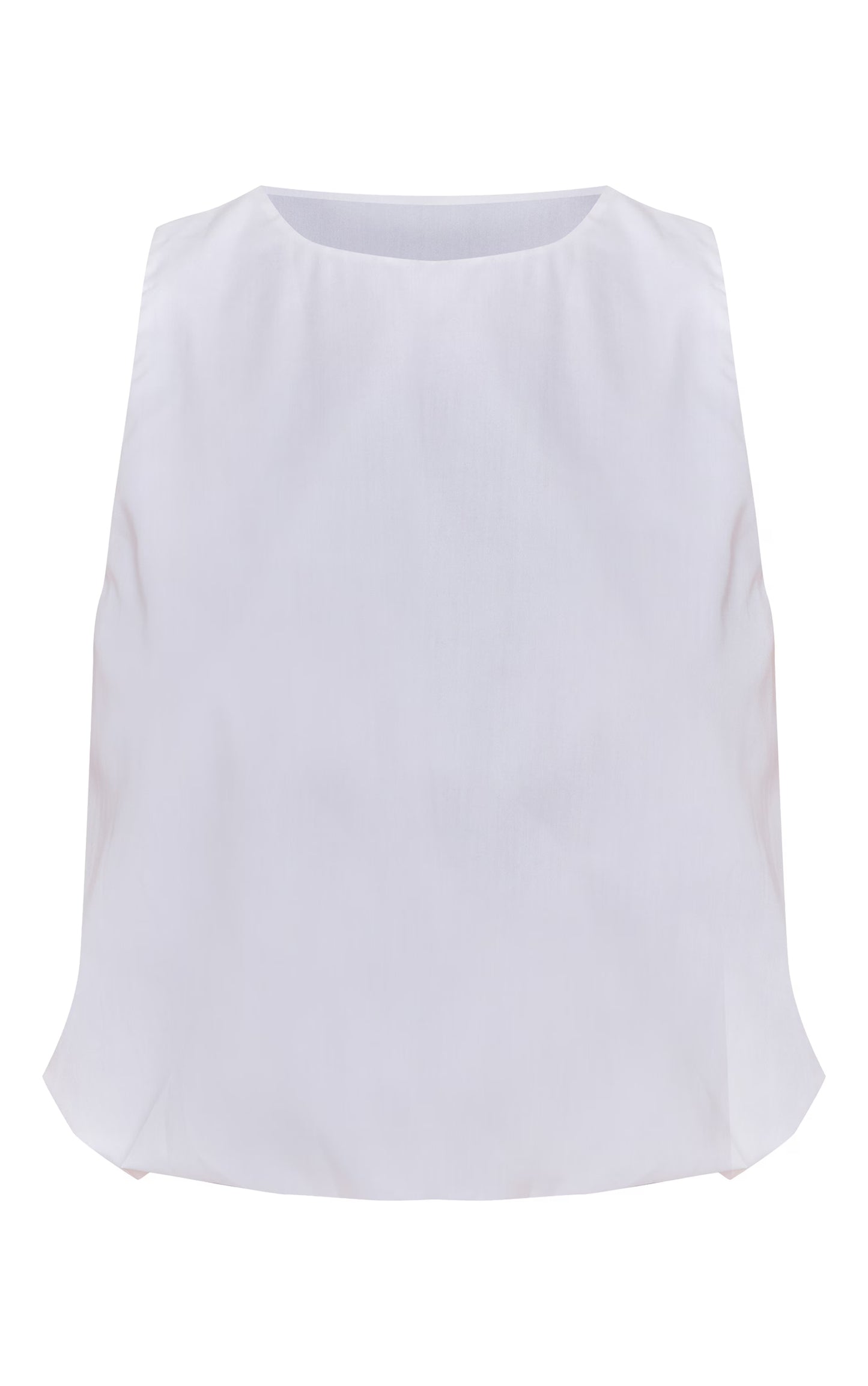White Bubble Hem Top