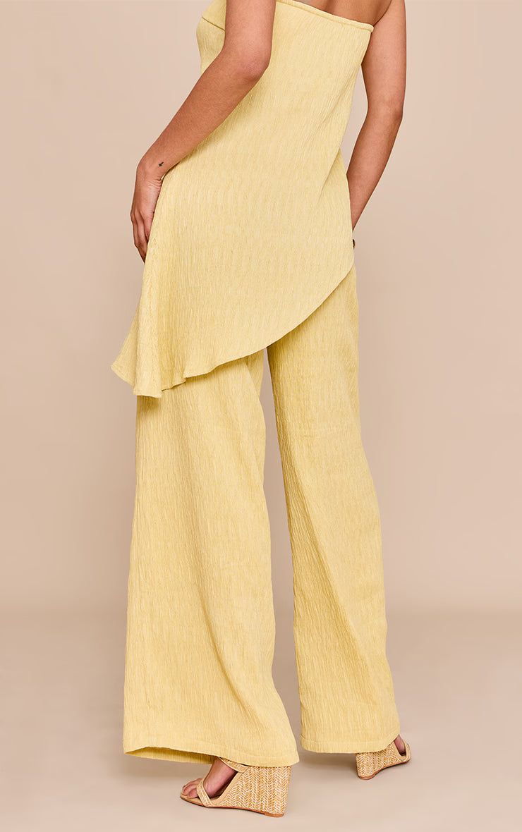 Lemon Textured Wide Leg Pant