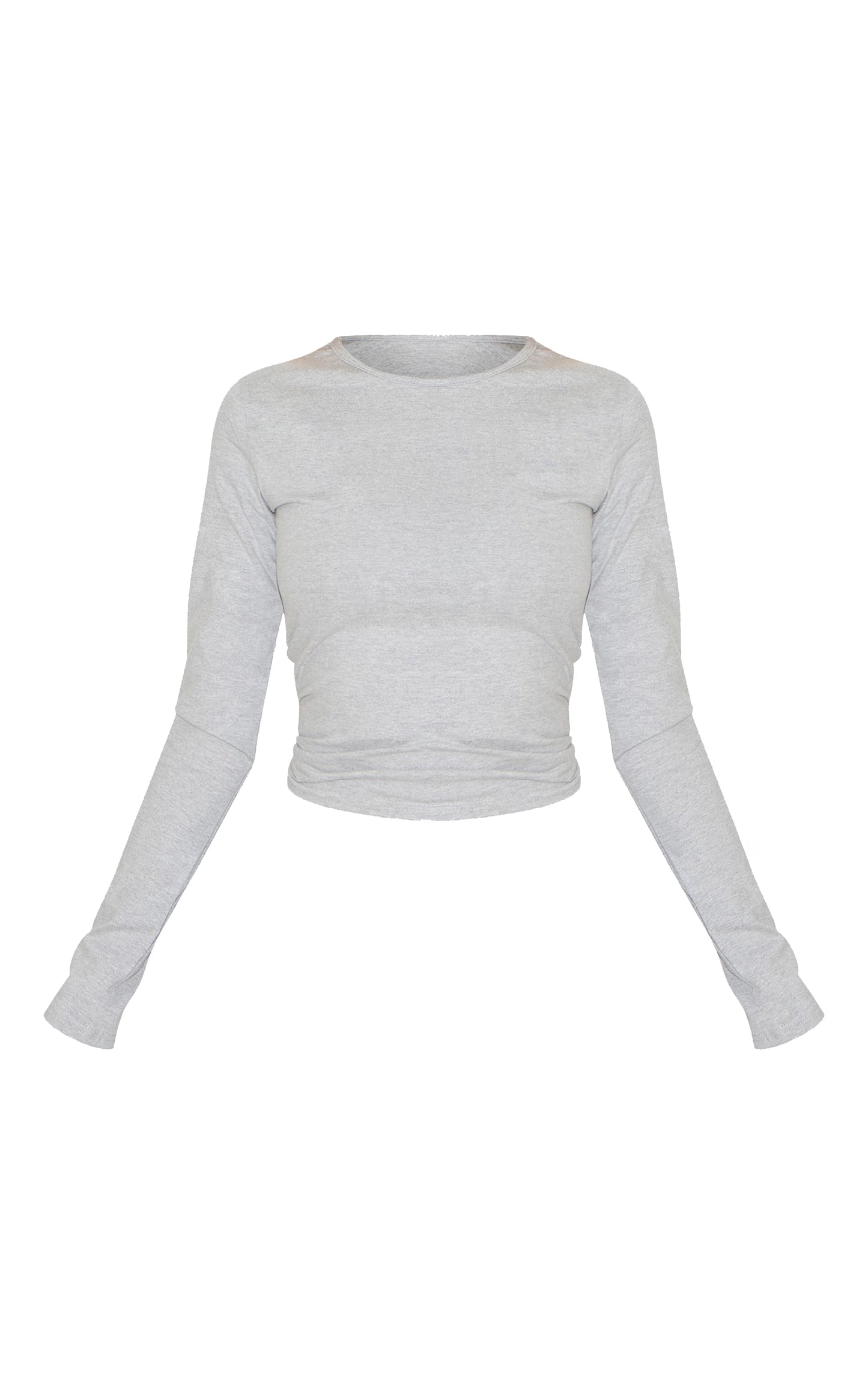 Ash Grey Premium Cotton Fitted Long Sleeve T-shirt