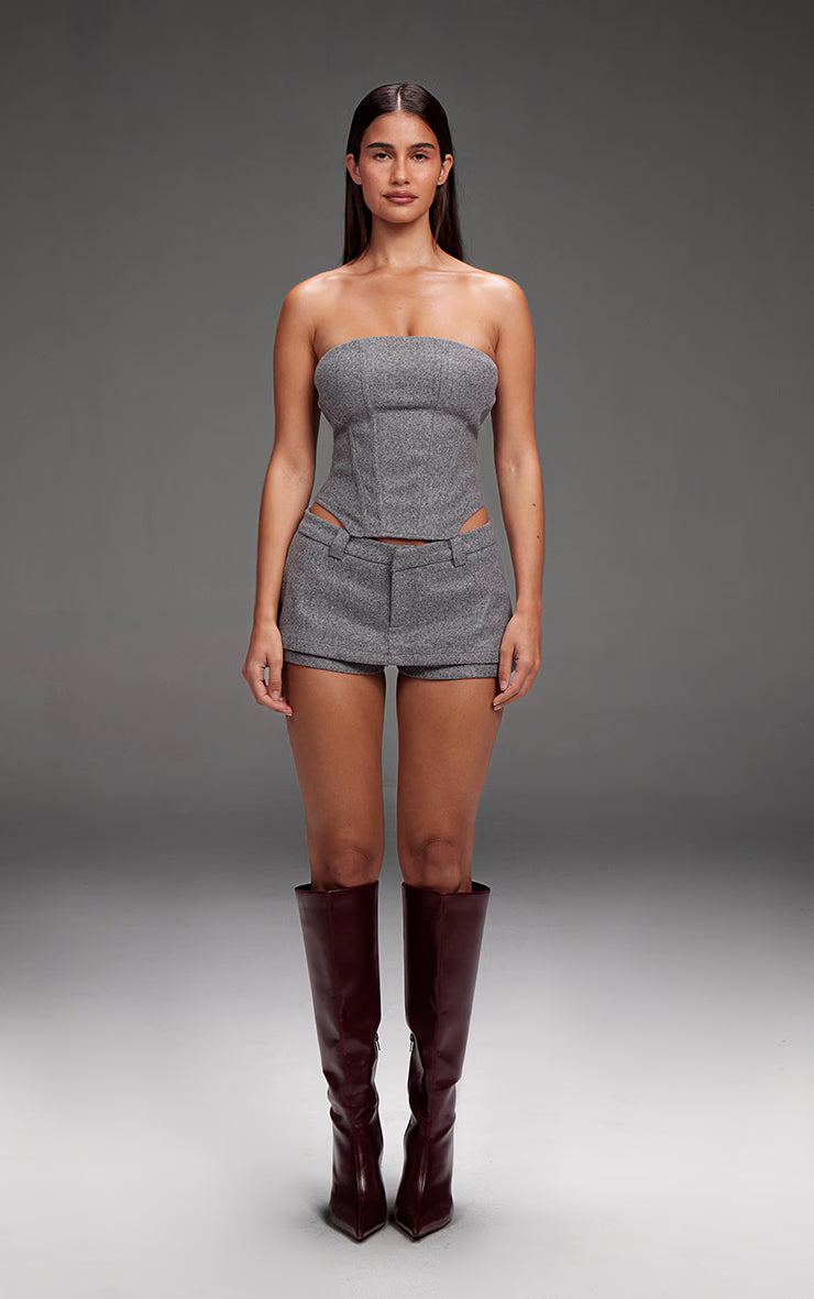 Grey Wool Look Corset