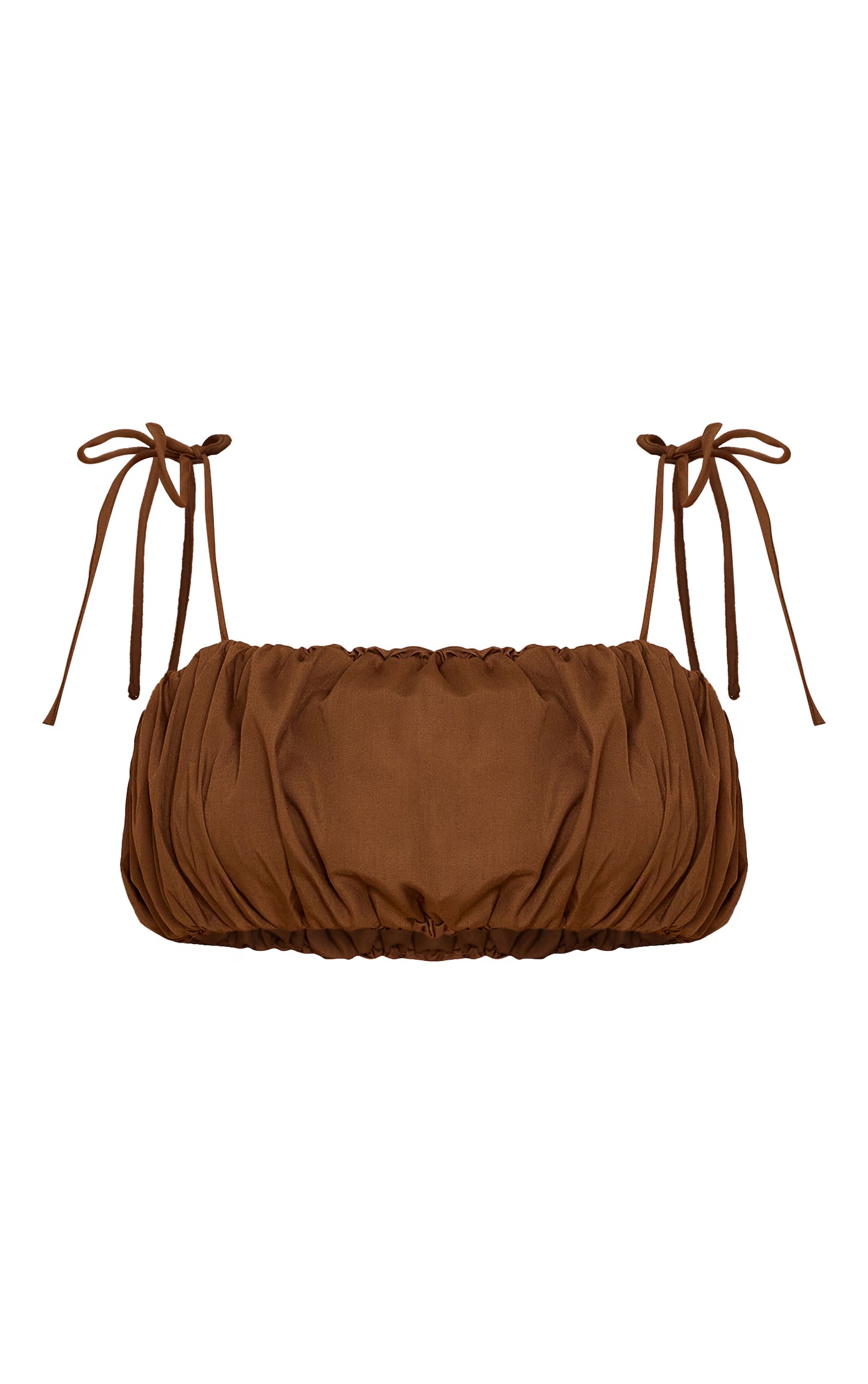 Chestnut Cotton Poplin Tie Strap Bralette