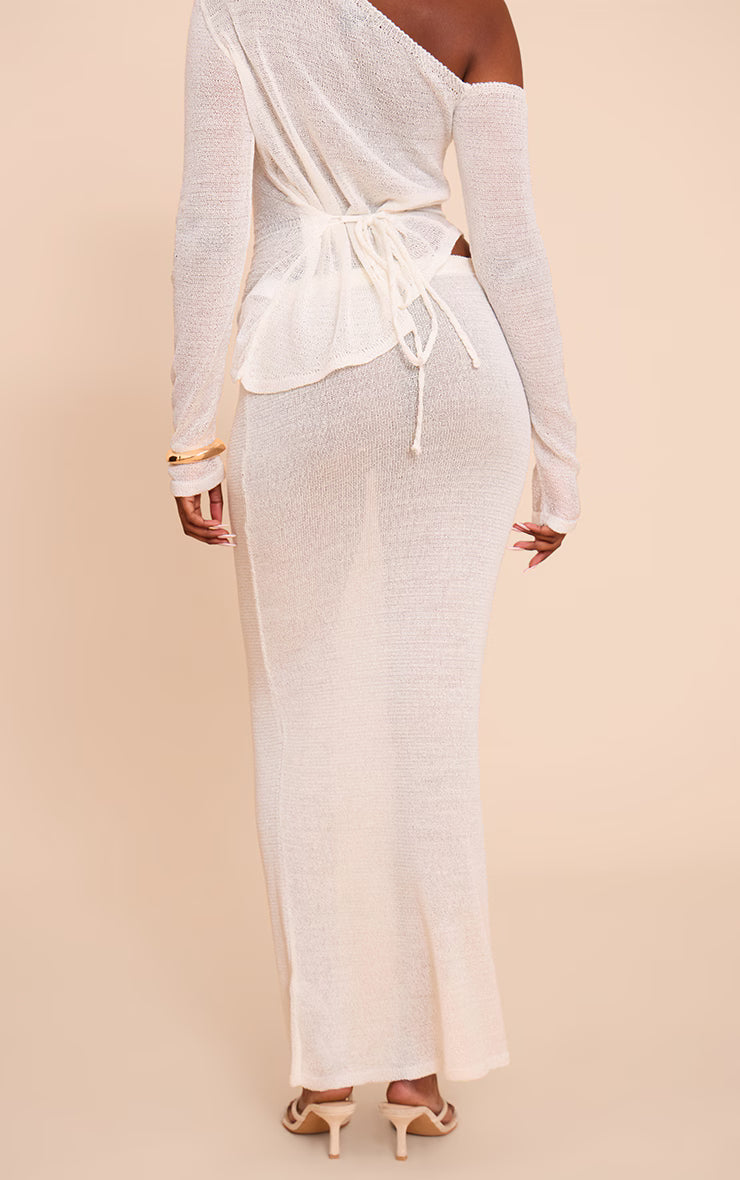 Cream Filigree Maxi Skirt