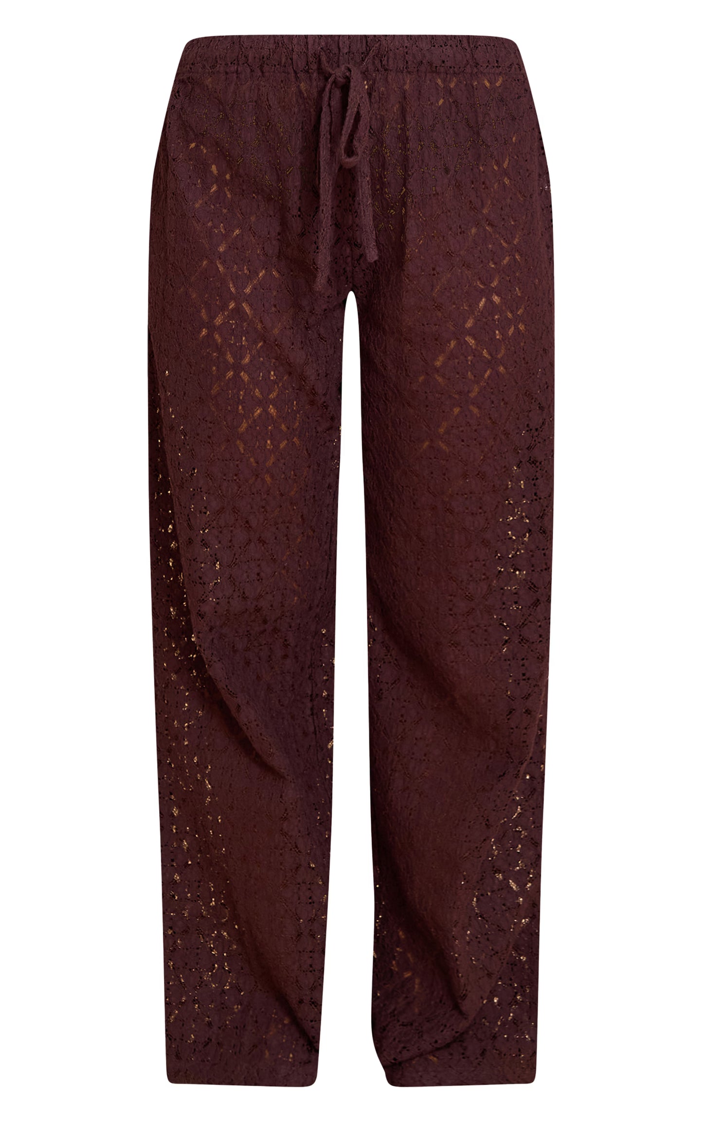 Brown Lace Straight Leg Pant