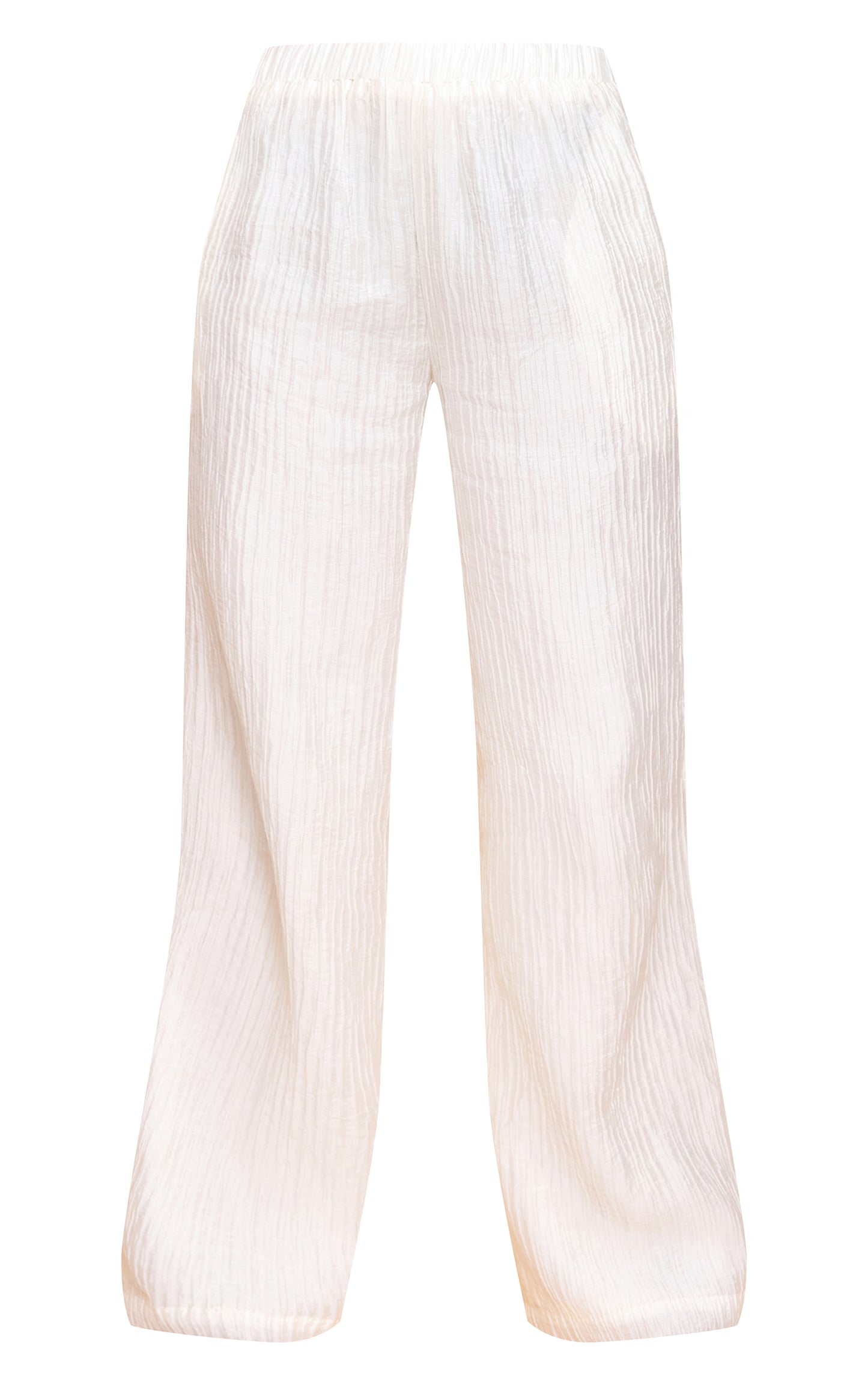 Almond Textured Woven Mid Rise Wide Leg Pants