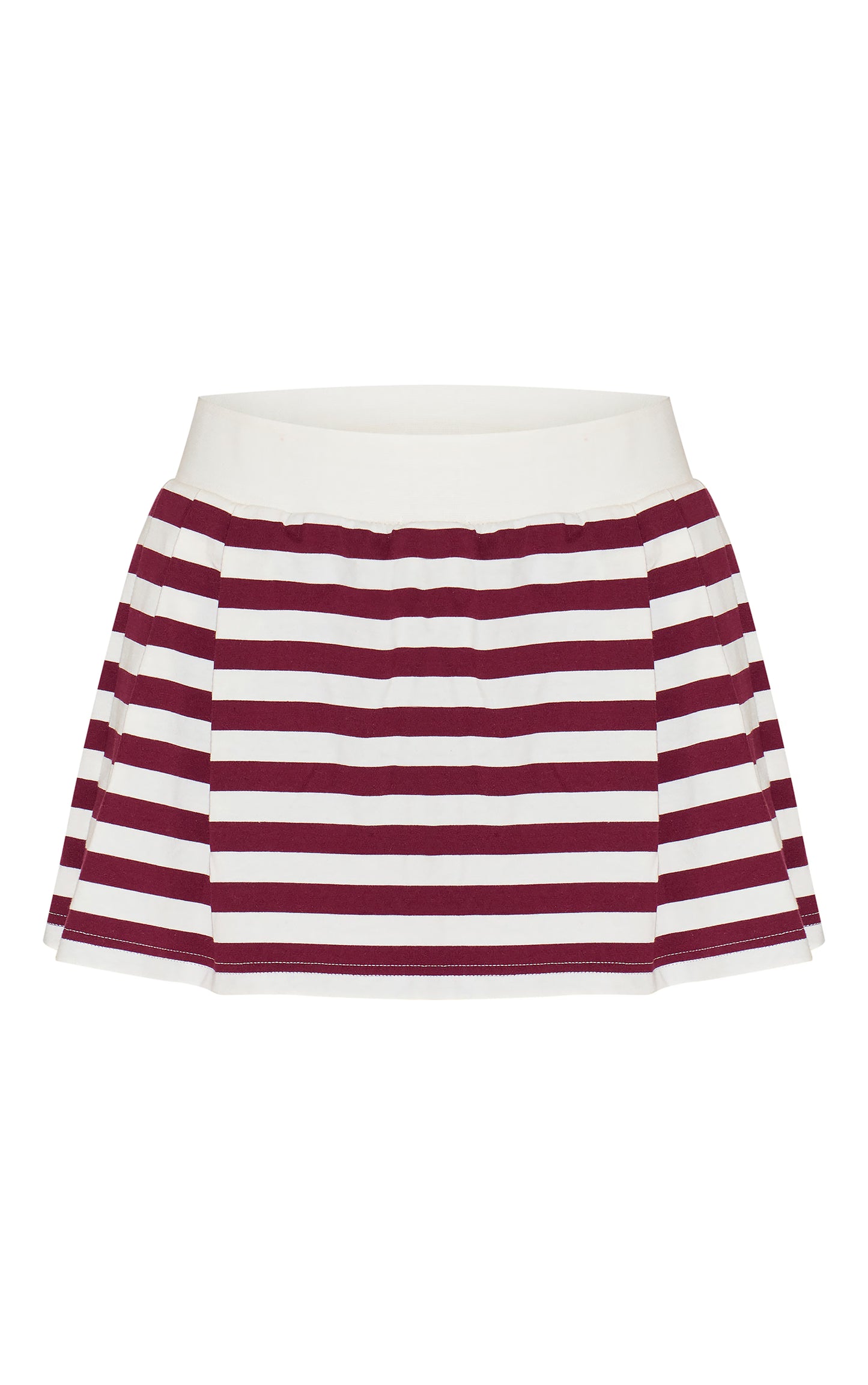Red Striped Pleated Mini Tennis Skort
