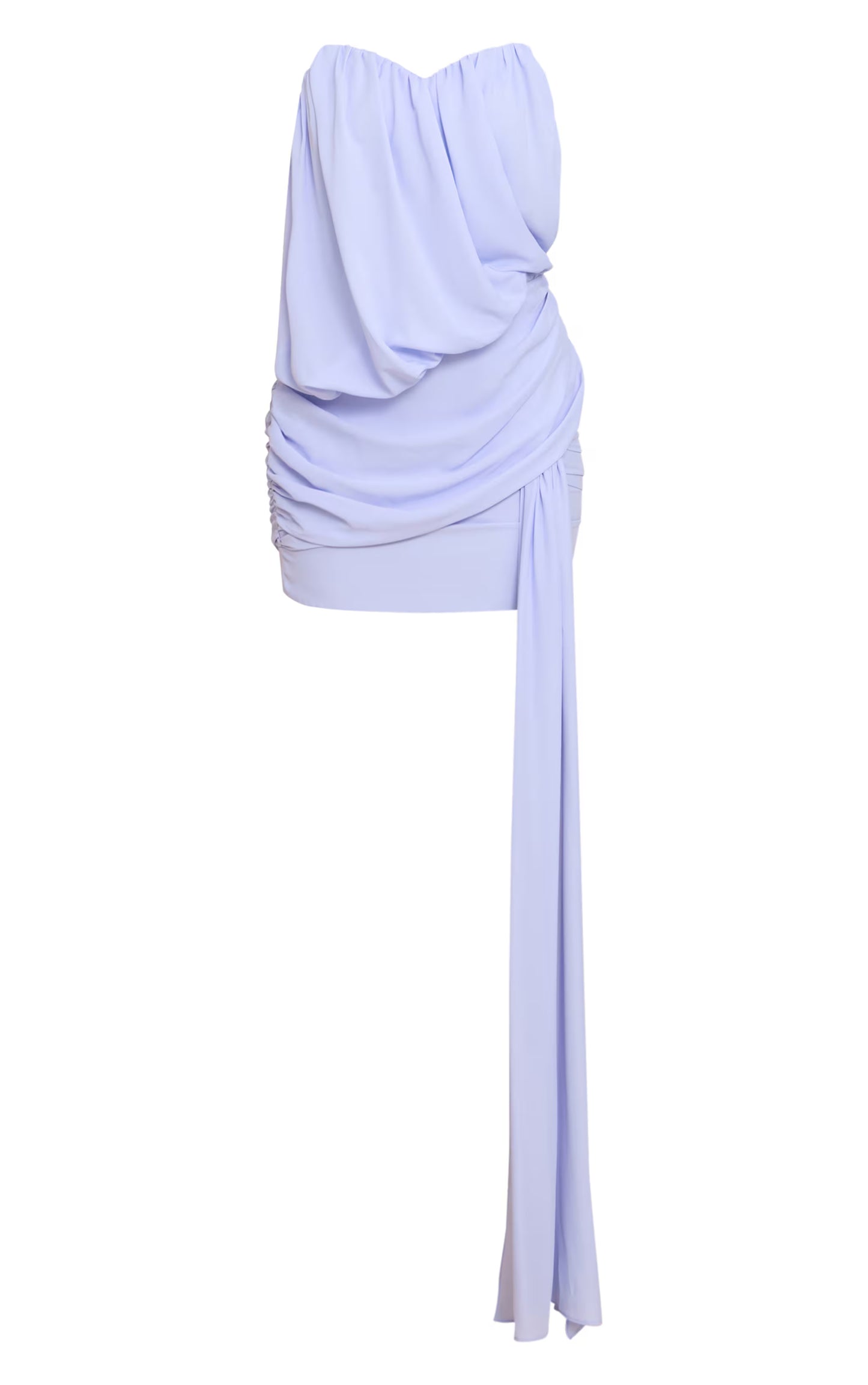 Light Blue Wired Bandeau Drape Bodycon Dress